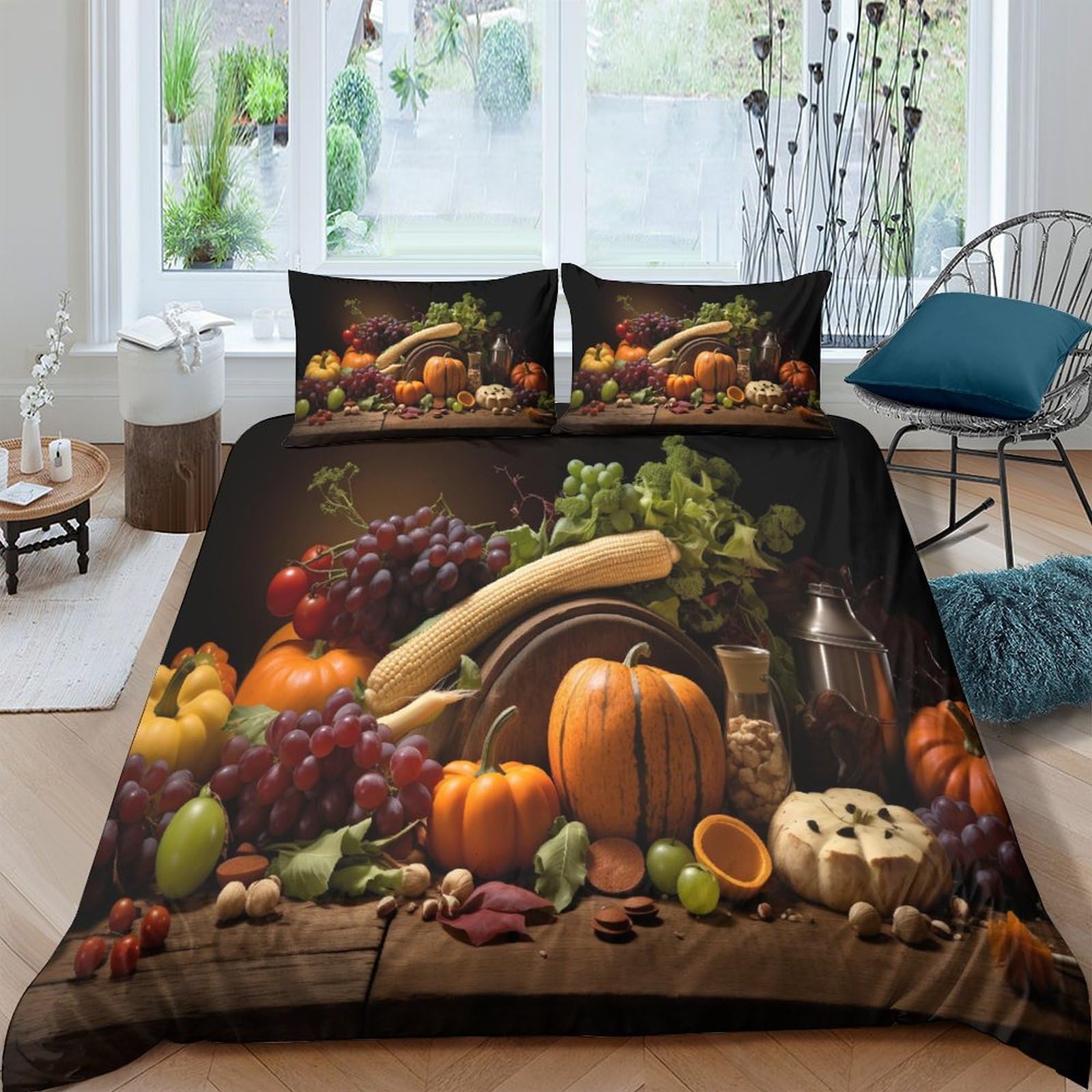 Ropa de cama de frutas y verduras en 3D para habitaciones infantiles alegres