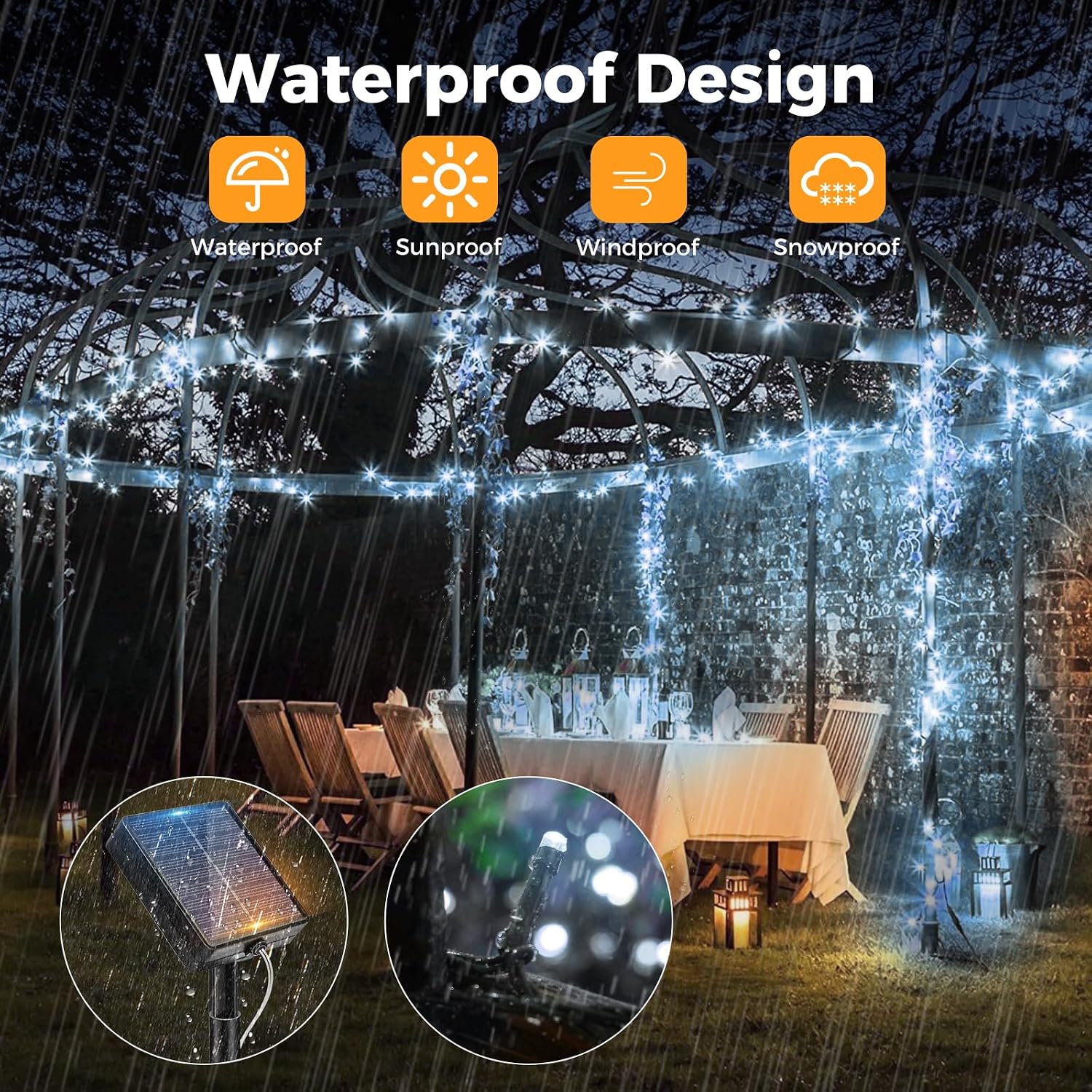 btfarm 4 Pack Solar Christmas Lights Outdoor, Total 157Ft 480LED Solar String Lights Outside Waterproof, 8 Modes Twinkle Tree Light Solar Powered for Xmas Garden Patio Party Wedding Decor, Cool White