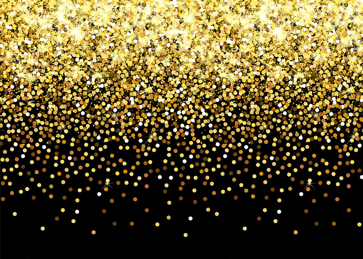 SJOLOON Black and Gold Backdrop Bokeh Photo Background for Birthday Party Graduation Prom 12771 (7x5FT)