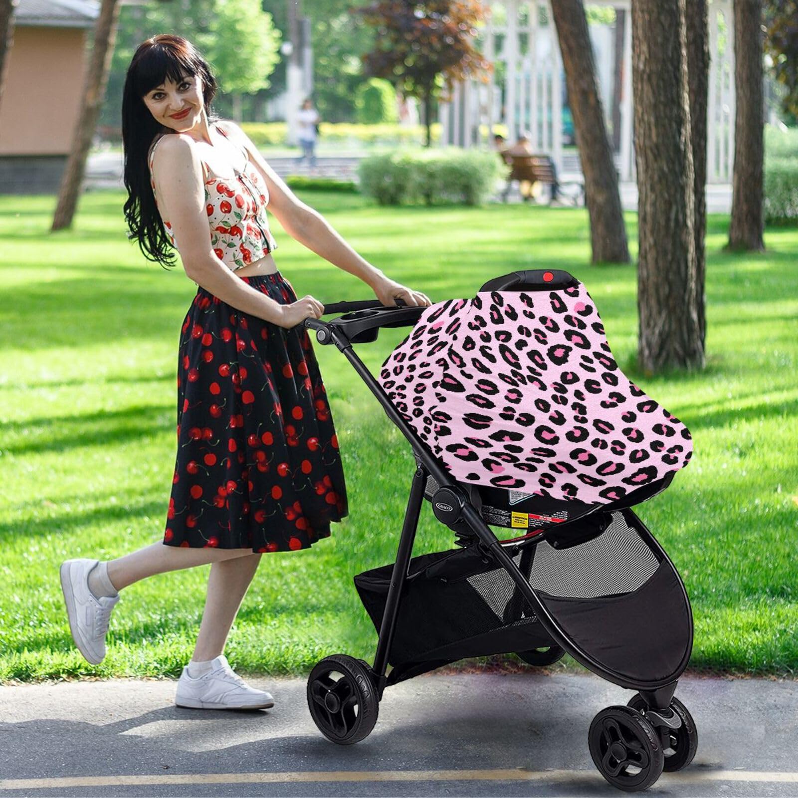 Nursing Cover Breastfeeding Scarf Leopard Print Cheetah Pink Baby Car Seat Covers Soft Breathable Infant Carseat Canopy Stroller Cover for Boys Girls