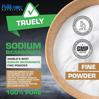Baking Soda, Sodium Bicarbonate 100% Pure Food Grade Bicarb Bicarbonate Baking Soda Bucket for Cooking, Cleaning, Baking, Bath Bombs, Odours, Teeth MADE in UK by PSN (1KG)