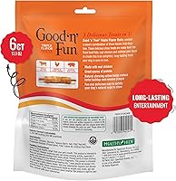 Vista 2 de Good 'n' Fun Rollos de triple sabor para perros grandes, trata a tu perro con masticables de larga duración hechos con piel de res, pollo y sabor