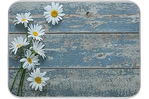 Kcldeci Daisy Wooden Dish Drying Mat: Spring Drying Haven for Kitchen Counters