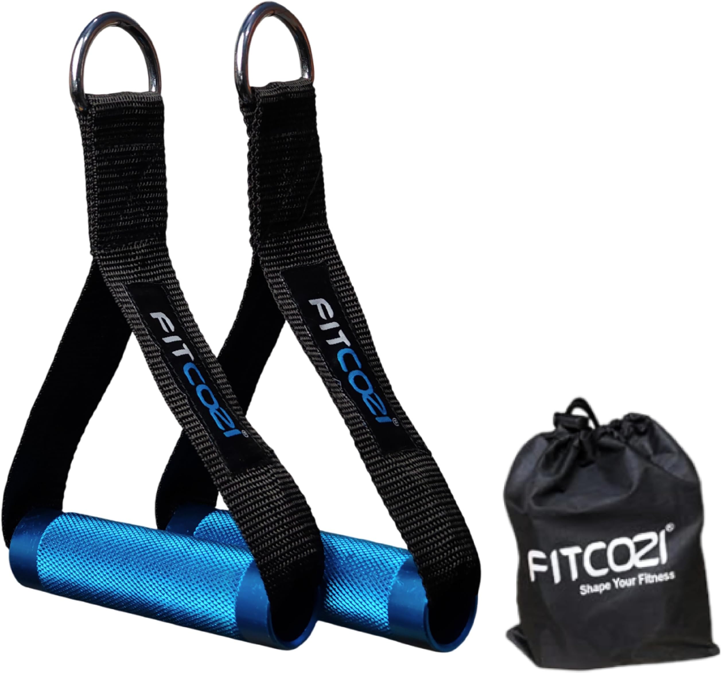 Aluminium Alloy Exercise Handles for Cable Machines – Heavy-Duty Gym Grips for Power Rack, Resistance Bands, Cable Crossovers & Tricep Workouts (Blue)