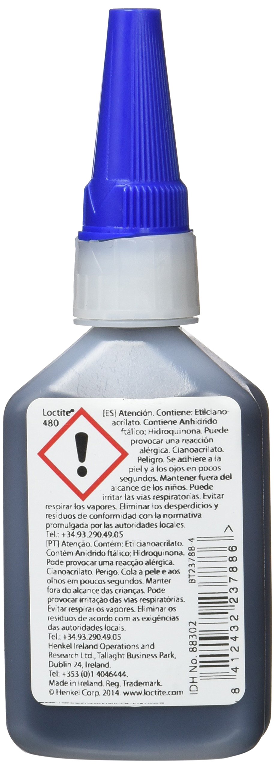 Henkel - Loctite 480 Bo 50G Es/Pt Adhesivo Instantáneo Resistencia A Pelado Negro