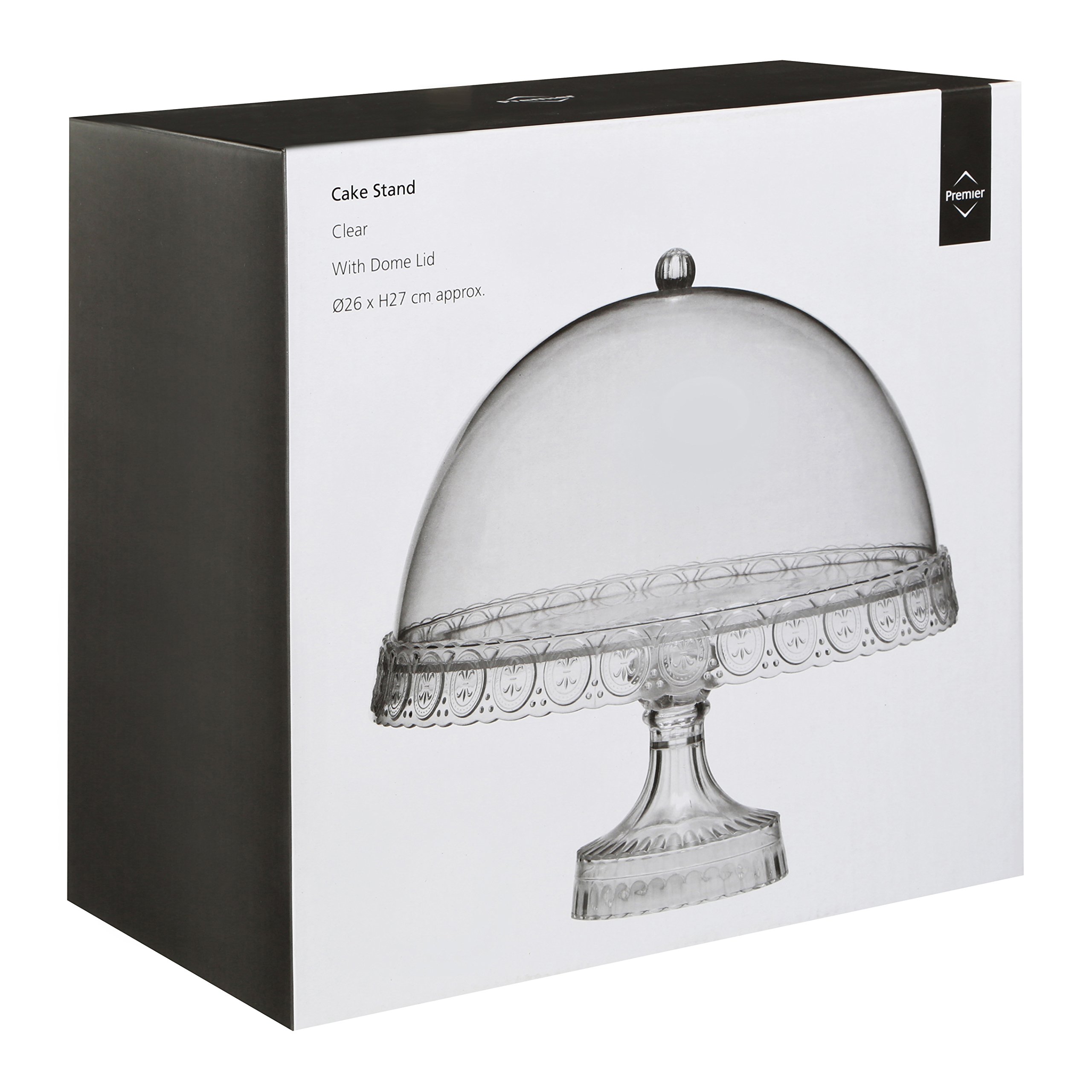 Premier Housewares Cake Stand With Lid Plastic Cupcake Stand