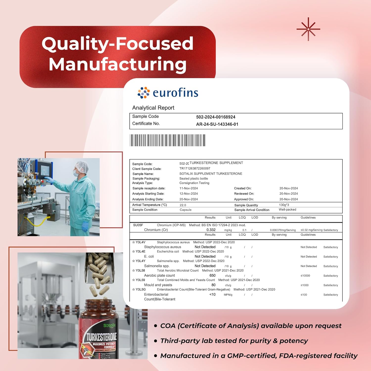 Ultra Turkesterone Ajuga Turkestanica Standardized 20% Turkesterone High Potency with Maca Root Tribulus Terrestris - Muscle Growth Energy Memory Support - Image 8