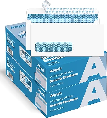 Miniatura 6 de Sobres de seguridad autoadhesivos para ventana izquierda única impresa a medida personalización de texto y logotipo cierre autosellante teñido de