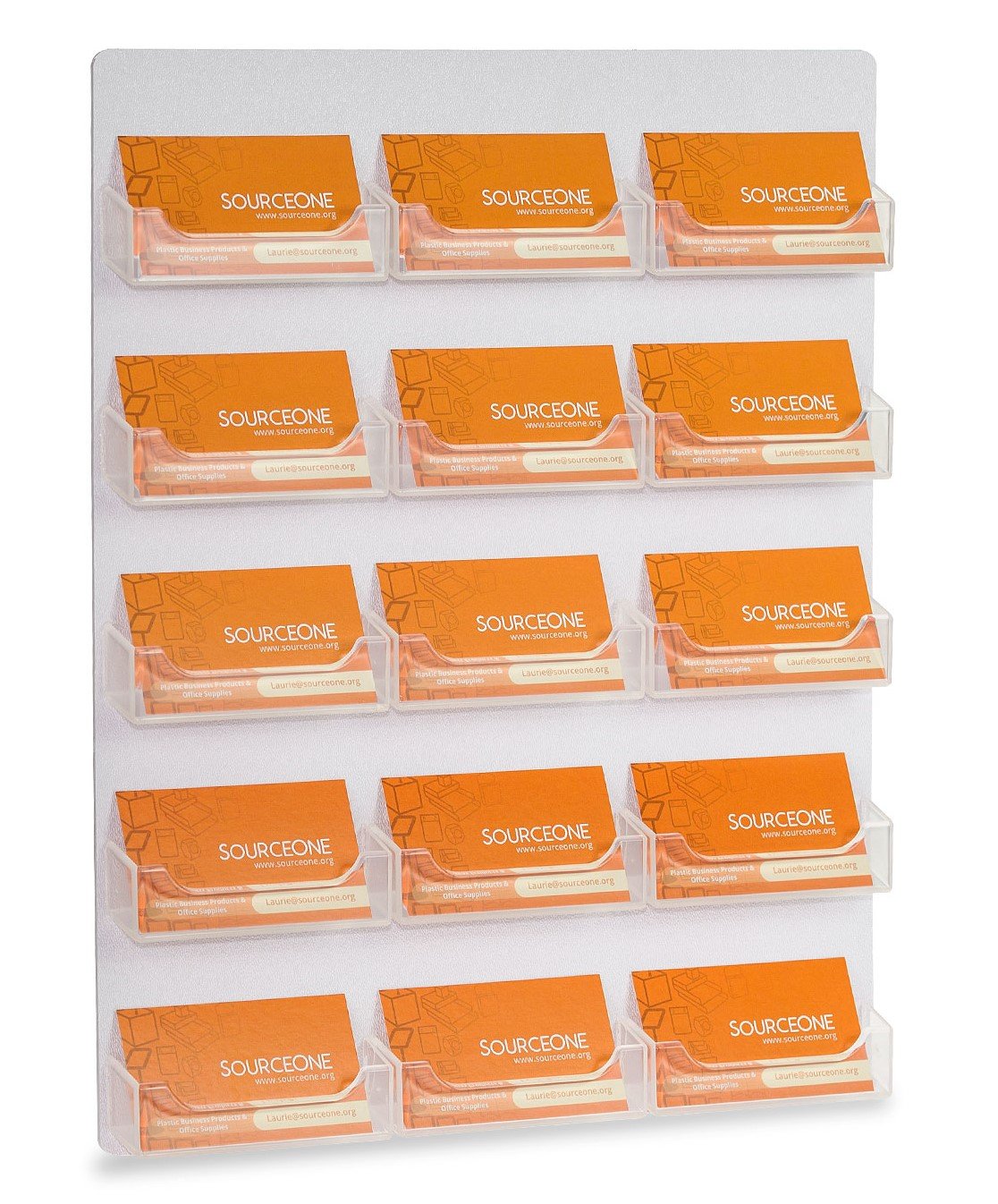 SOURCEONE.ORGSource One 15 Pocket Wall Mount Premium Business Card Holder Display (BC-WM-15Pkt)