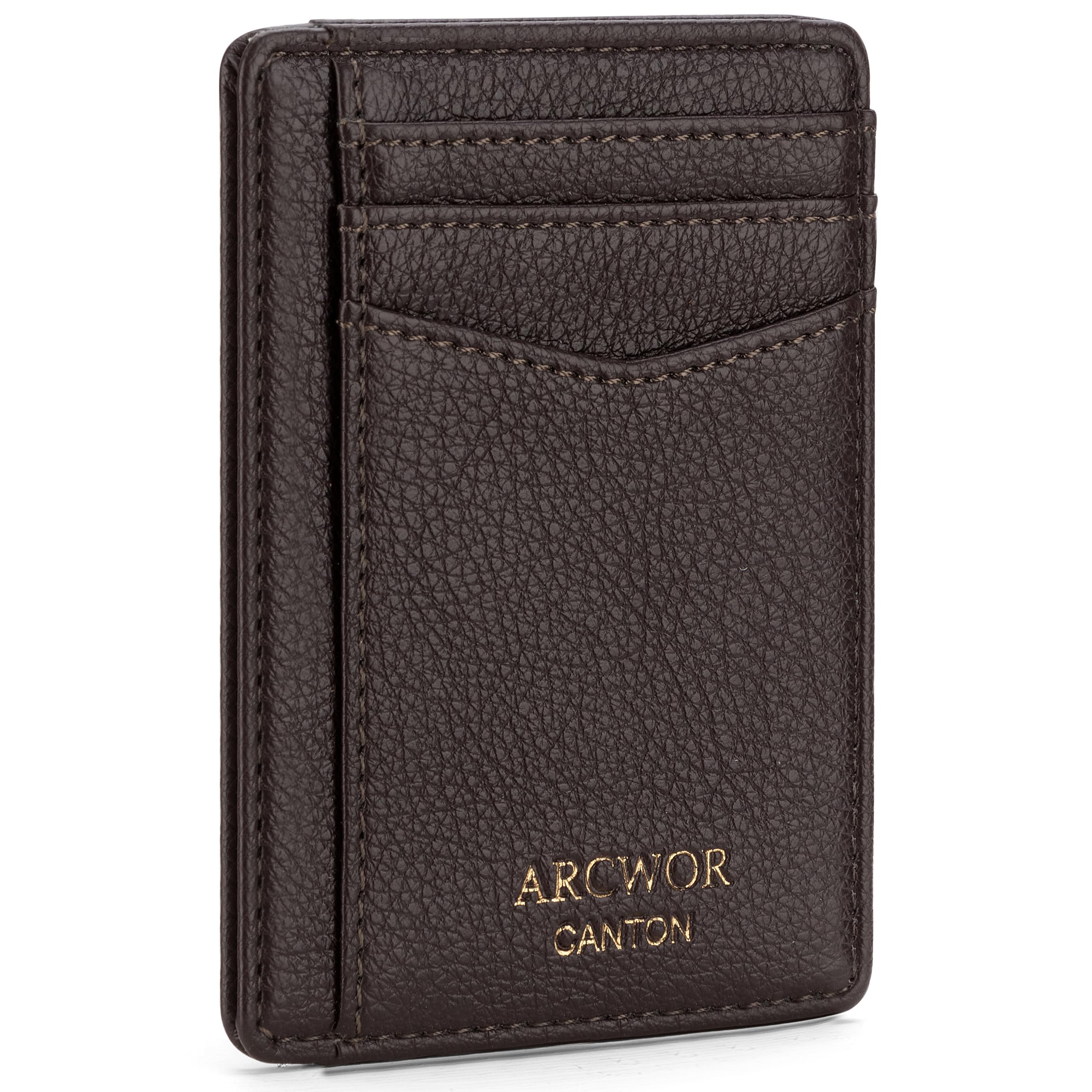 ARCWOR Slim Wallet Minimalist Front Pocket RFID Blocking Men and Women Leather Wallets