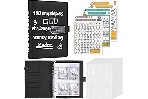 Antner Agenda de Ahorros Personalizada con 100 Sobres y Cerradura