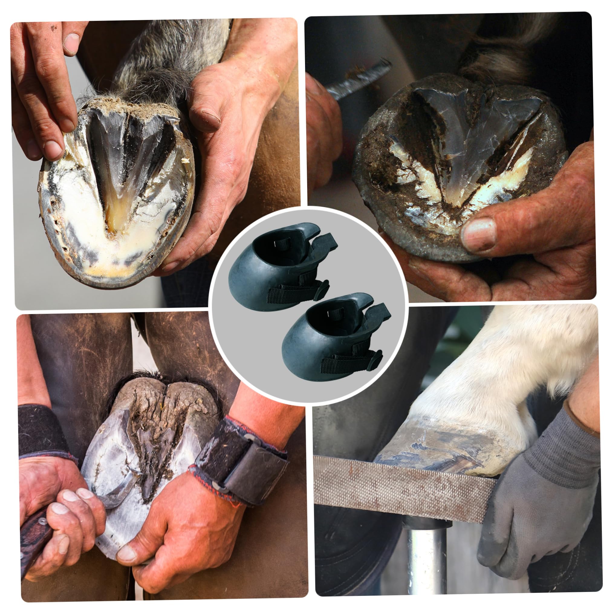 Bottes de Sabots à Cheval, Bottes de Sabot épais Portables, Protection Portable de Chevaux en Caoutchouc épais pour la Gestion des plaies et Le Traitement d'abcès d'abcès - m