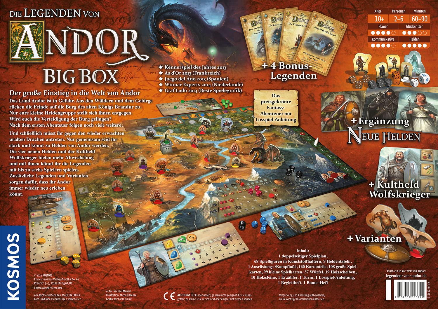Kosmos Die Legenden von Andor - Die Big Box | Grundspiel und zusätzliche Ergänzungen, Der Fantasy Klassiker, kooperatives Fantasy-Brettspiel, ab 10 Jahren
