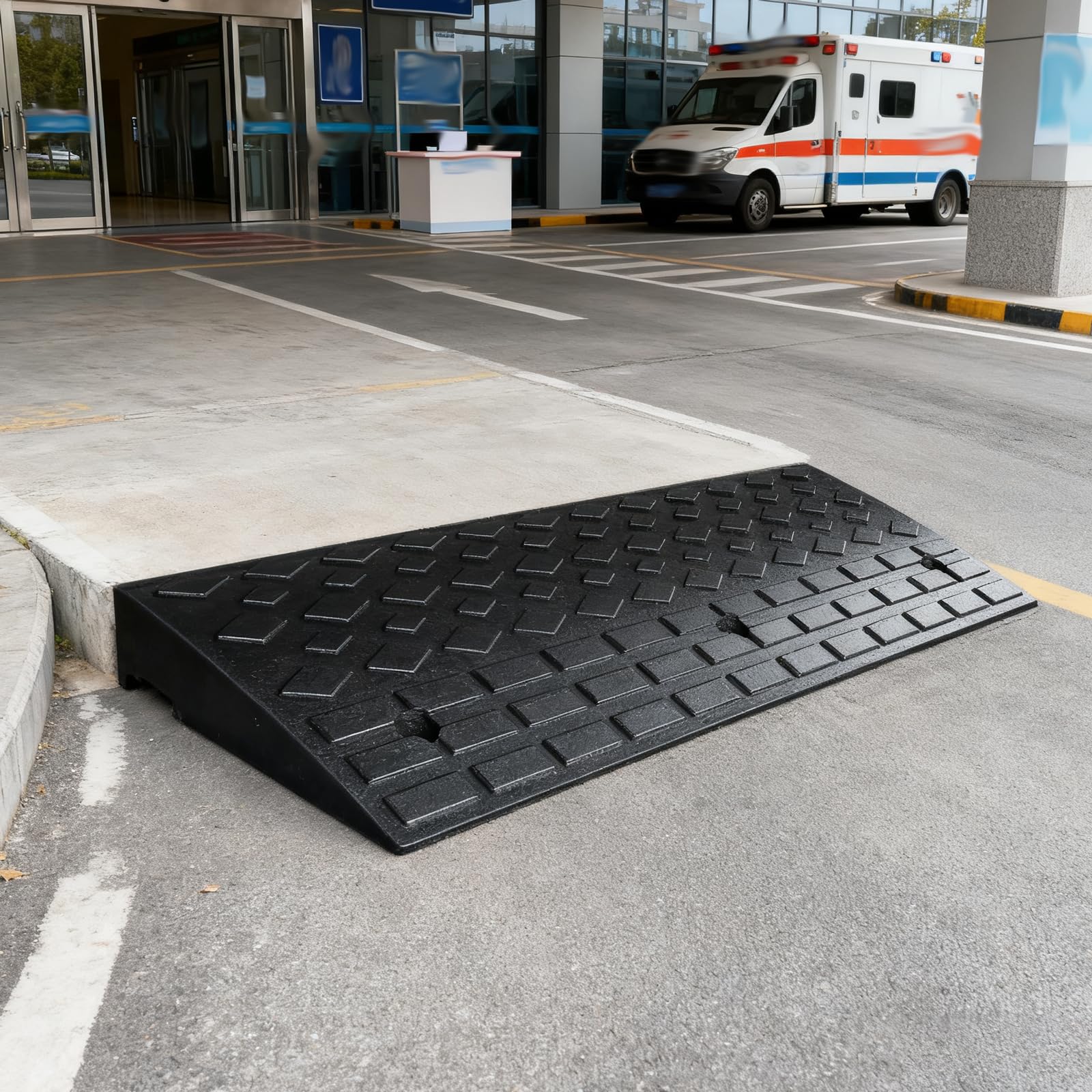 Rampa De Umbral De Puerta,Rampa Bordillo,Rampa De Acera PortáTil,Rampa Acceso Coche PortáTil,Rampa Escalon para Sillas De Ruedas,Multifuncional,para Puertas,Escaleras,Coche,Moto