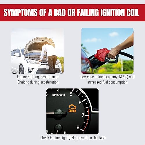 Vista 5 de Juego de 4 bobinas de encendido de repuesto, compatibles con Toyota, Lexus, Scion, 1.8L L4 Corolla, Matrix, Prius, V, Plug-In, Vibe, xD, CT200h