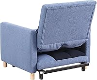 Vista 7 de Silla Cama Convertible 3 en 1, Sillón Sofá Cama Individual Multifuncional de Tela Teddy con Respaldo Ajustable, Silla Cama Reclinable Extraíble