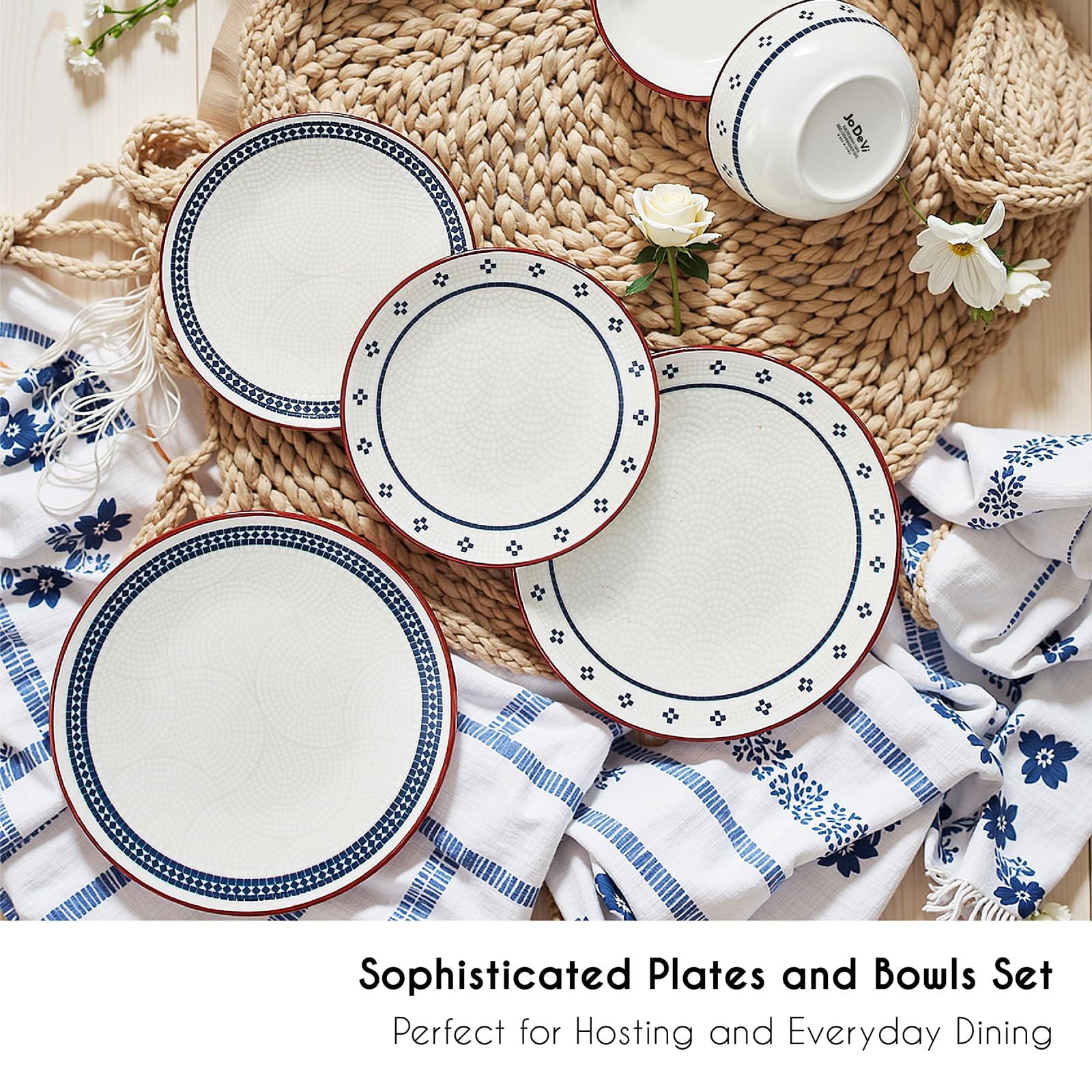 4 x platte borden 26 cm - aardewerk borden set - serviesset voor het serveren borden set