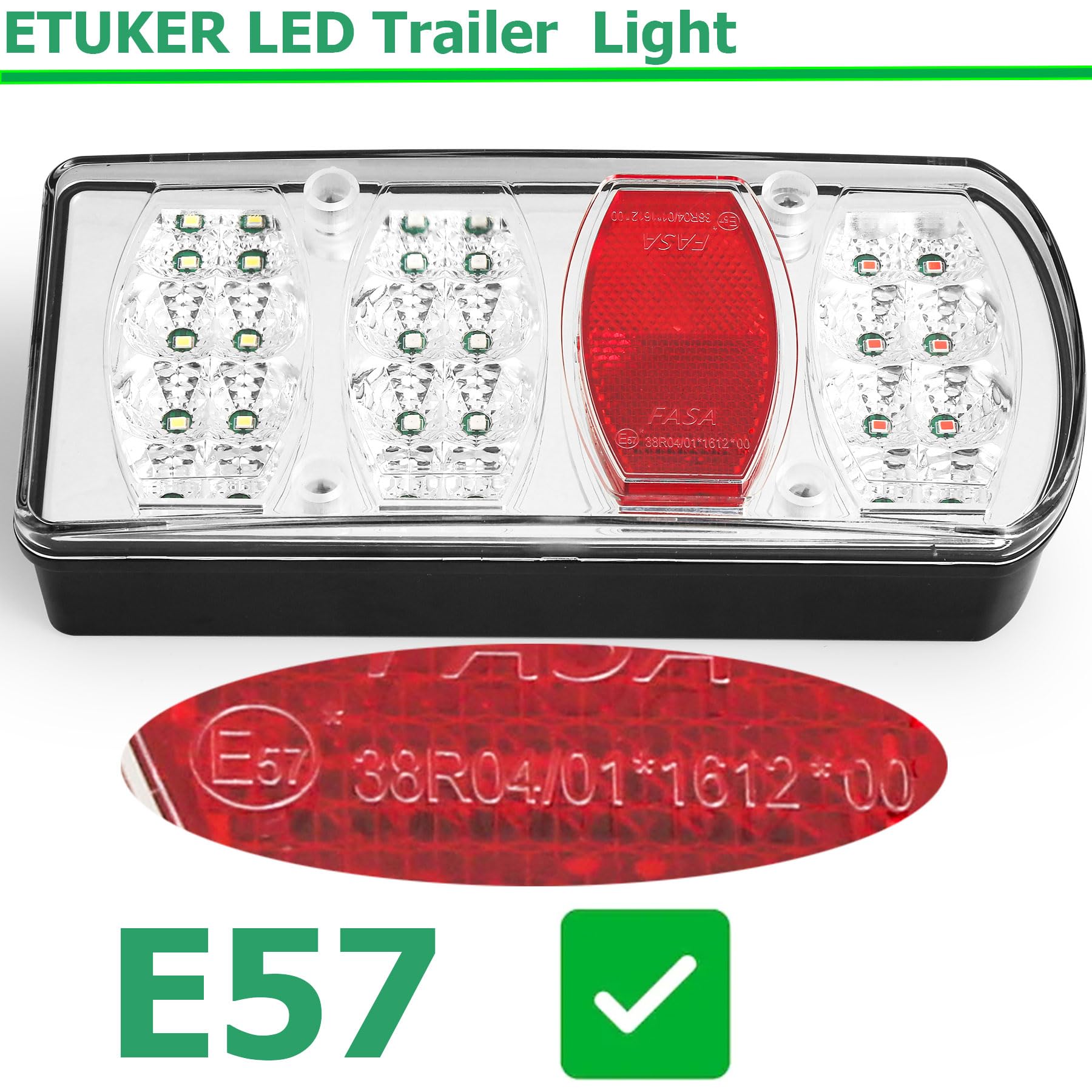 LED Pilotos Traseros Remolque 12/24V Homologados 7Funciones Luces Remolque Traseras Piloto con Conector de Bayoneta 5pin Impermeable