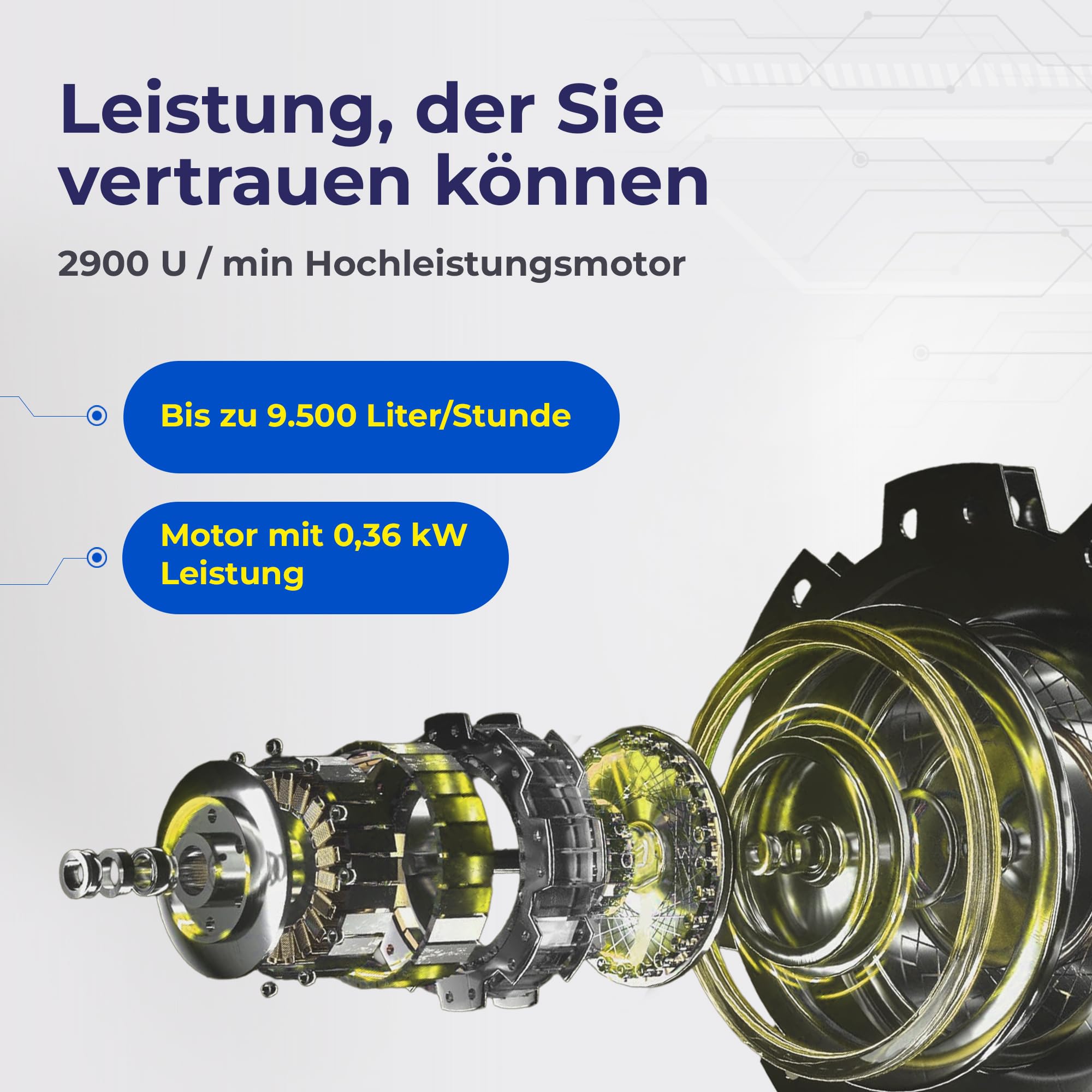 SULZER ABS Robusta 200 Schmutzwasserpumpe bis 9.500 Liter/Stunde max. 6,1m Förderhöhe Flachabsaugung bis 3mm und 10m Kabel Art. 01135066