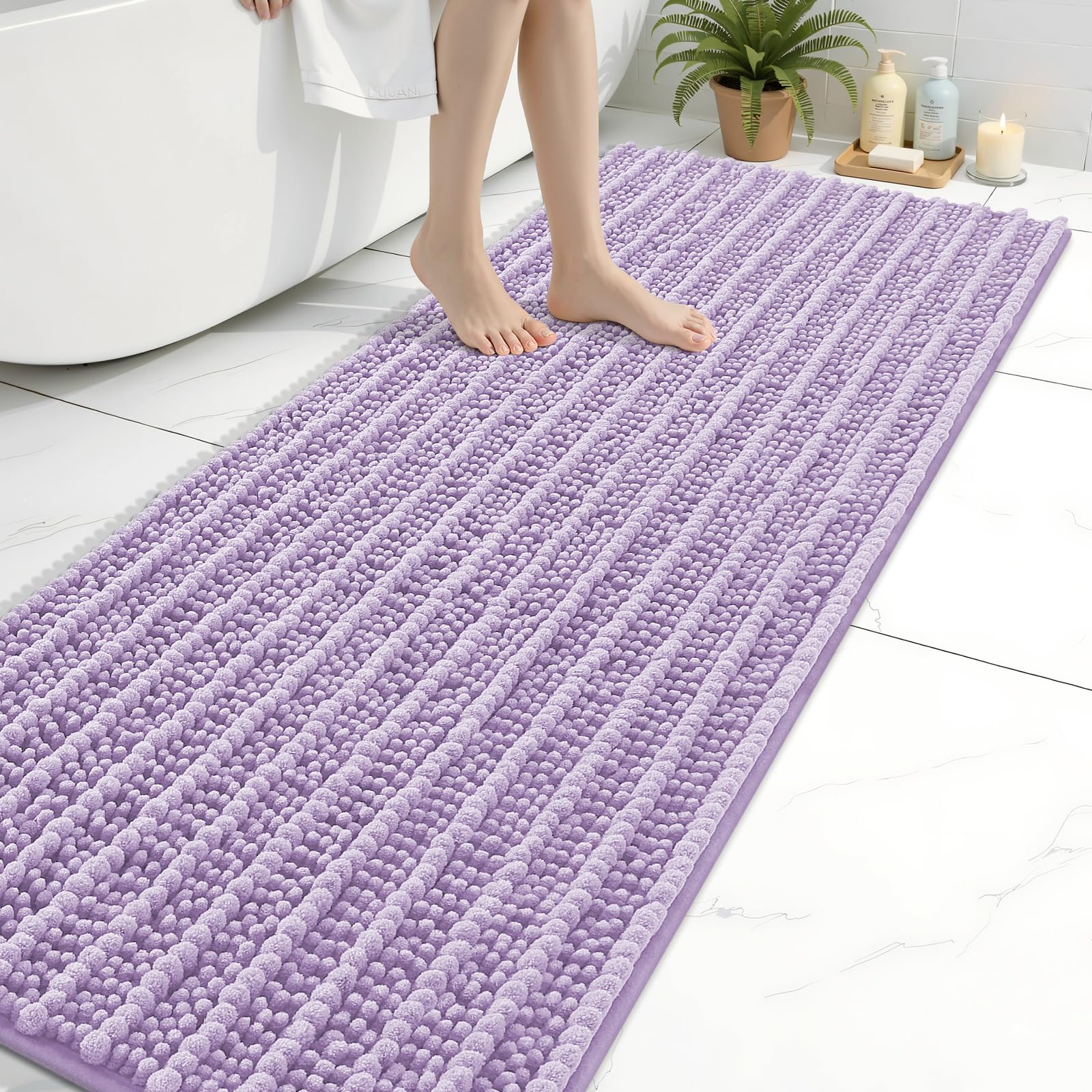 Arotive Bathroom Rugs Mat 70x24, Soft Absorbent Chenille Shaggy Bath Mat
