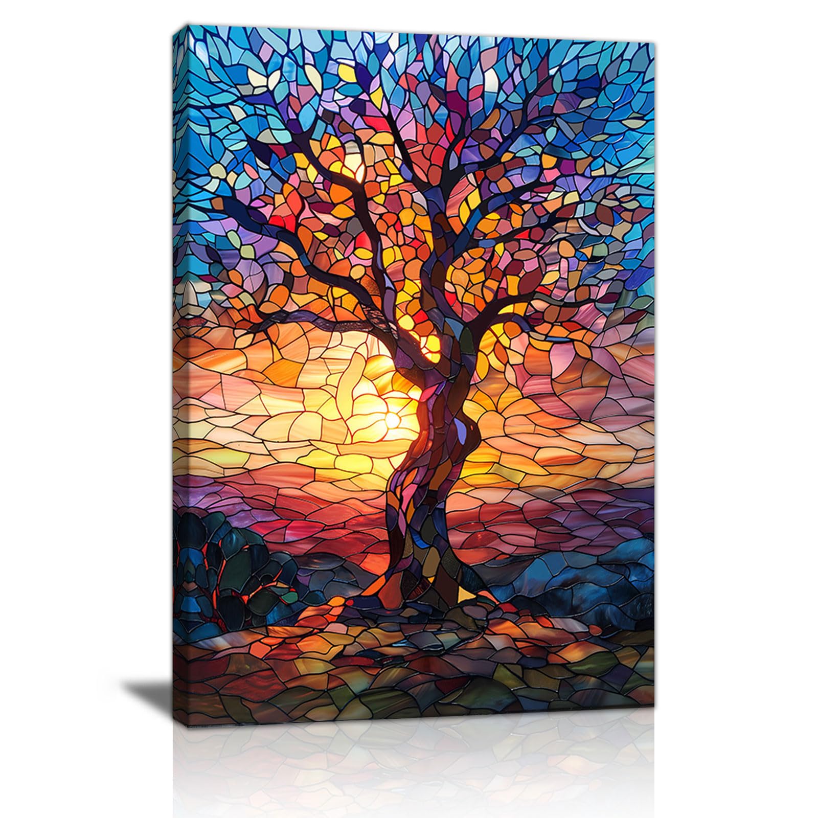 Quadro Albero Della Vita Su Tela 50x120cm - Decorazione Parete Moderna Con Cornice E Bling - Foto 2