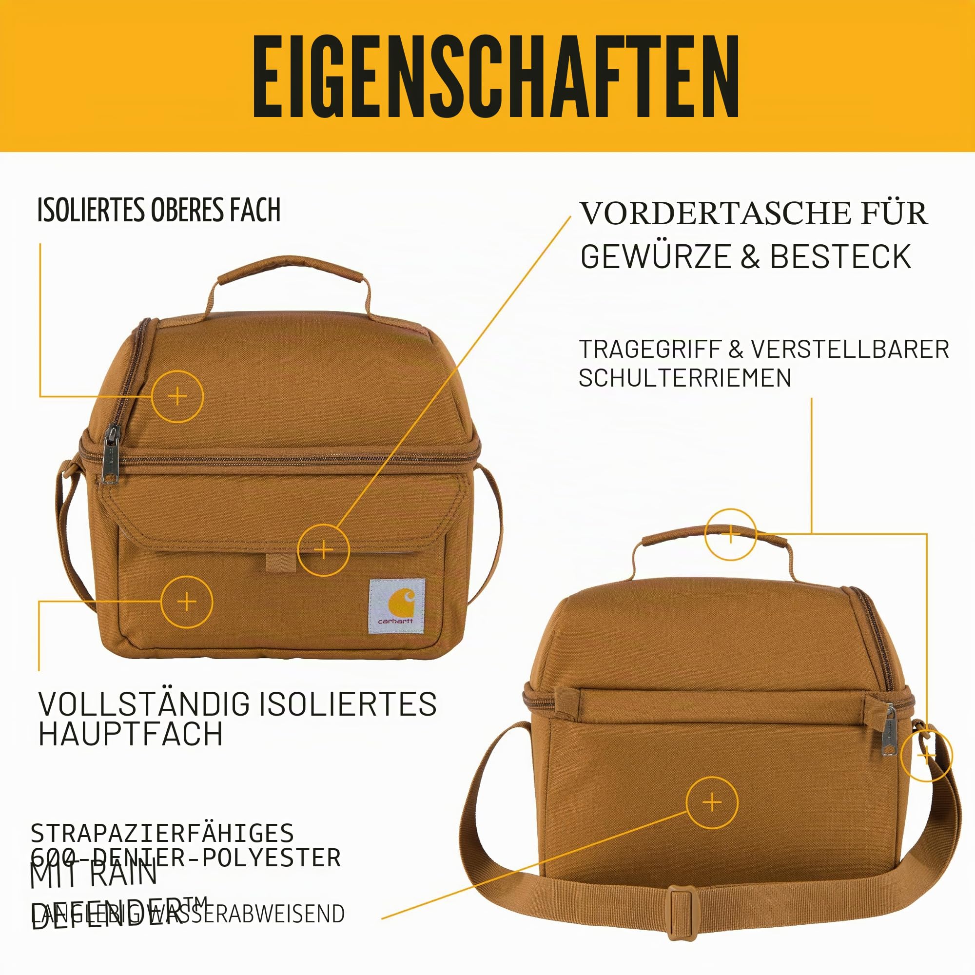 Carhartt Insulated 12 Can Two Compartment Lunch Cooler