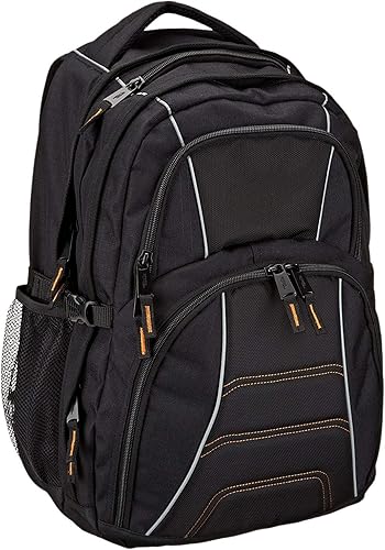 Amazon Basics Mochila para laptop de hasta 17 pulgadas, color negro
