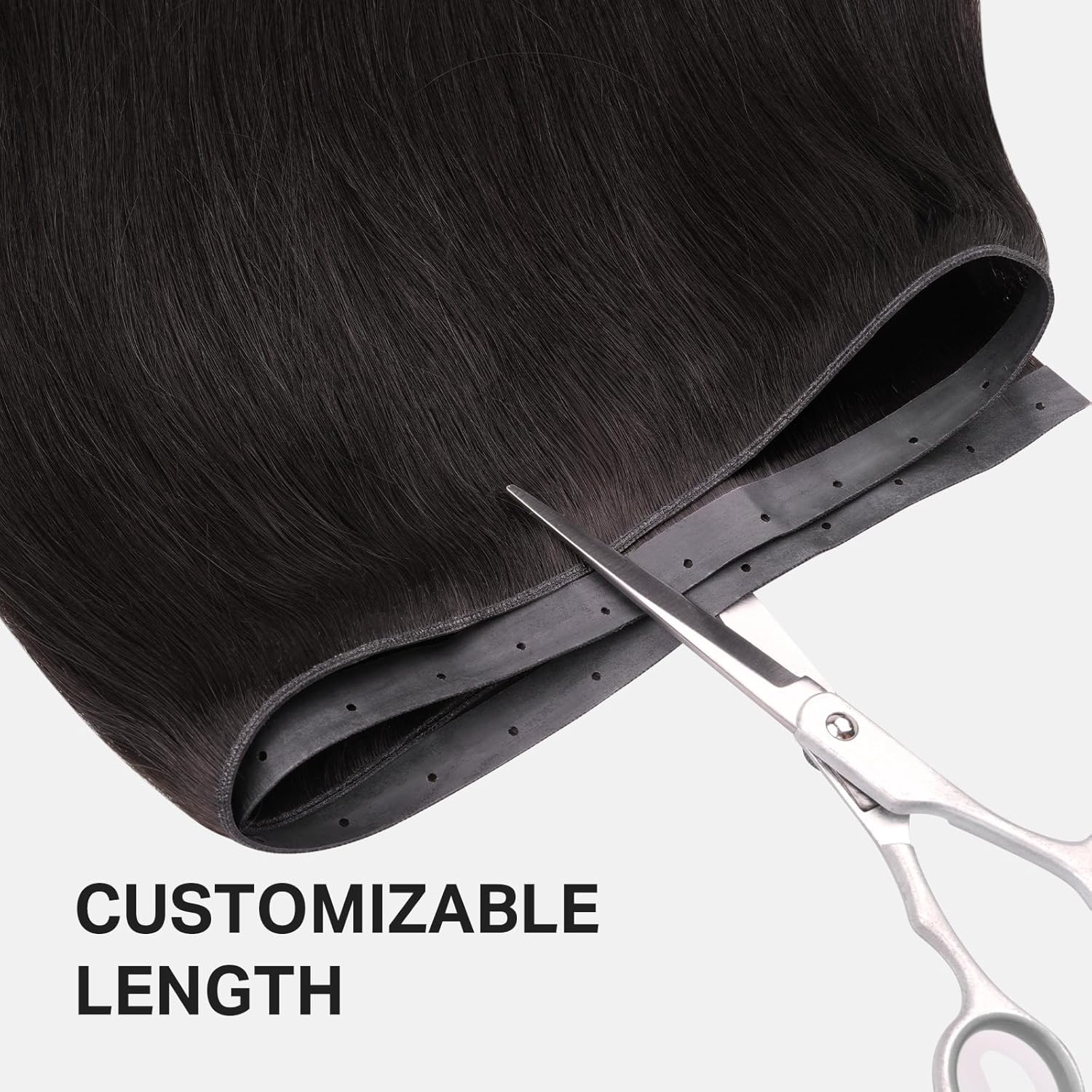 DOORES Butterfly Weft Hair Extensions Human Hair, Dark Brown 20 Inch 100g, Seamless Hand Tied Double Weft PU Extensions with Micro Beads