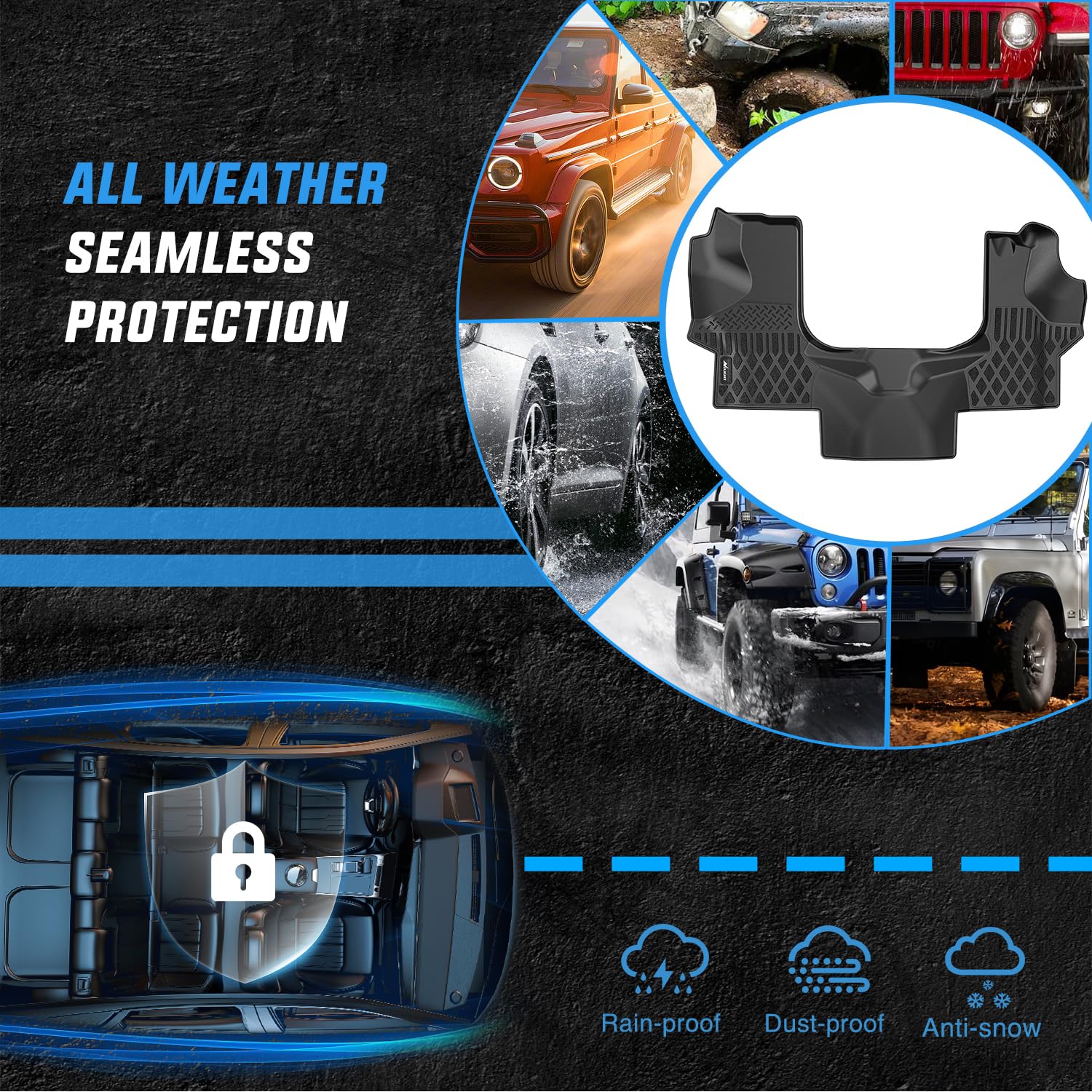 Nilight TPE Floor Mats for Chevy Express GMC Savana 1500 2500 3500 2015 2016 2017 2018 2019 2020 — view 5