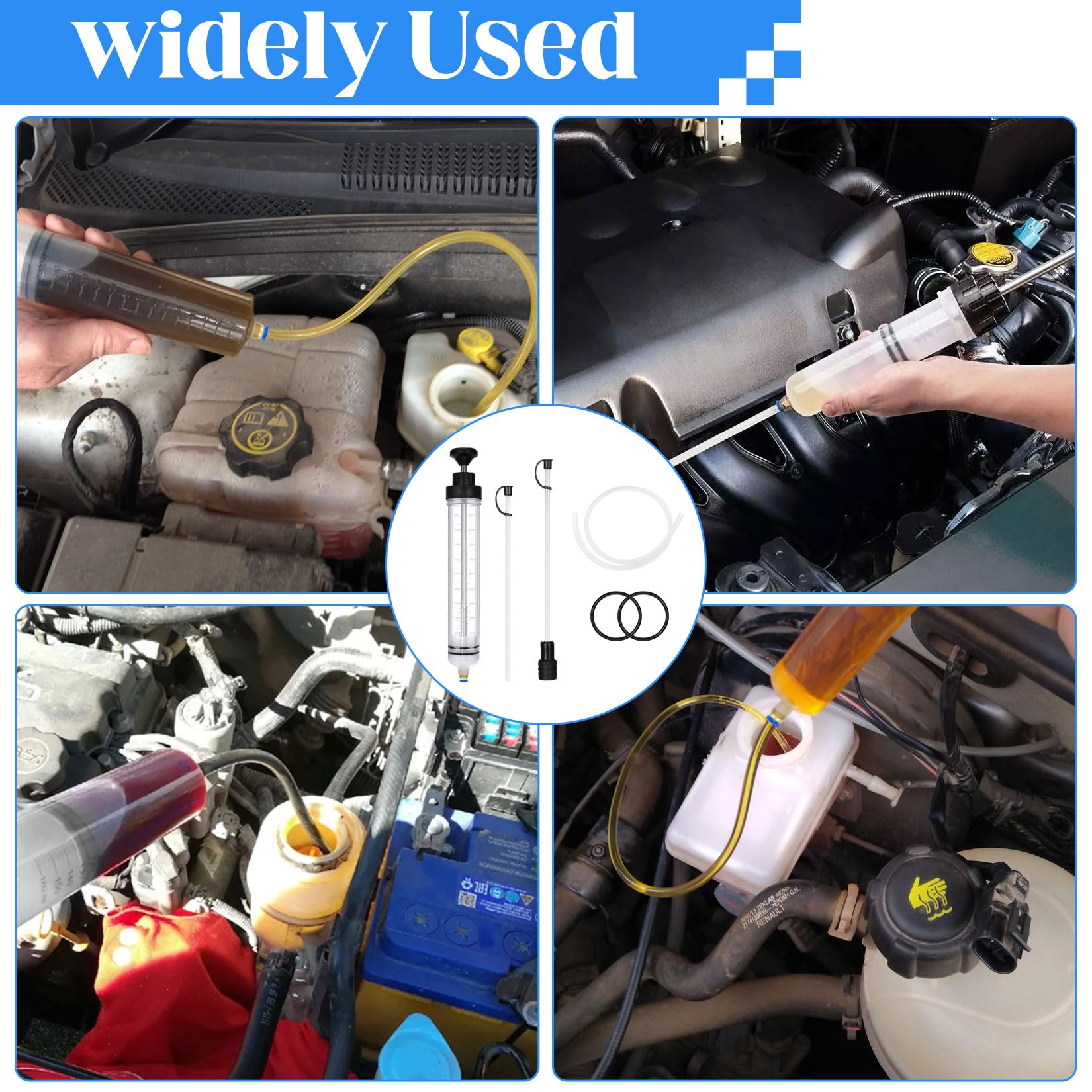 Seringue a Huile 500cc, Pompe à Main Seringue d'aspiration d'huile, pour Liquide de Frein, Huiles de Transmission, Liquide de Refroidissement pour Moteur