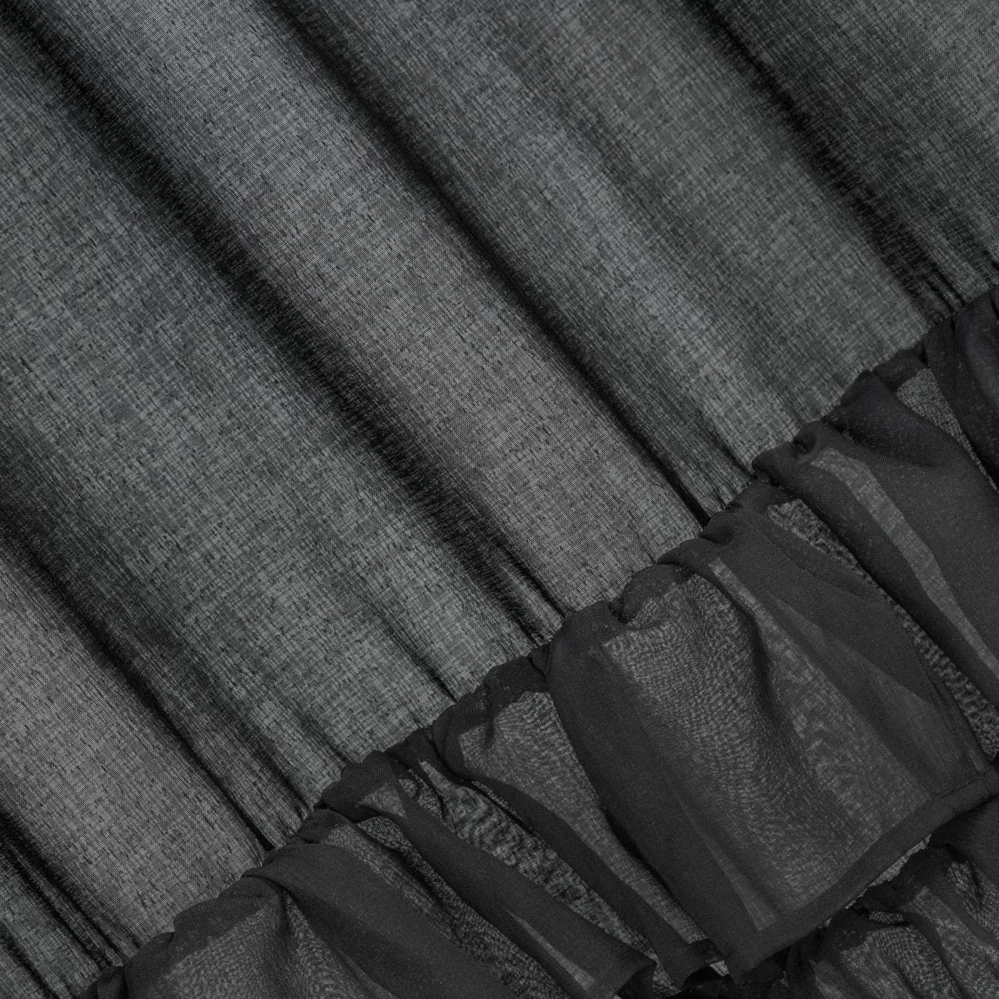 Eurofirany Dolly Rideau Gothique, Rideau Voilage Ruban à Volants, Rideau Transparent avec Galon Fronceur - 1 unité, Rideau de Fenêtre, pour Chambre à Coucher, Salon, 140x250 cm, Noir