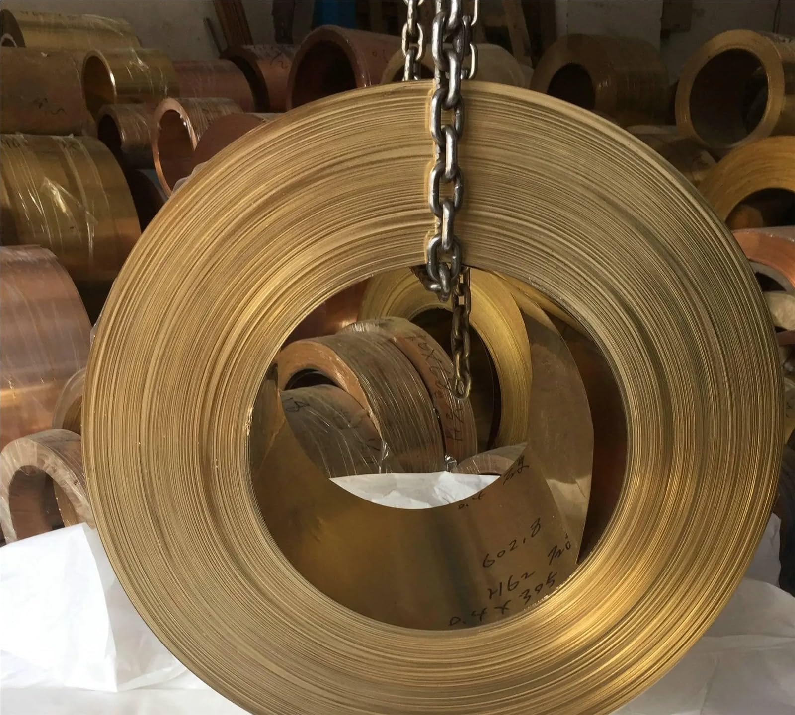 lamiera di ottone in rotolo 1 metro/rotolo di sottile striscia lamiera ottone con pellicola dorata, spessore 0,1/0,2/0,3/0,5 mm*larghezza 20/30/50 mm(0.3mm thick,LENGTH 1METER_100MM)
