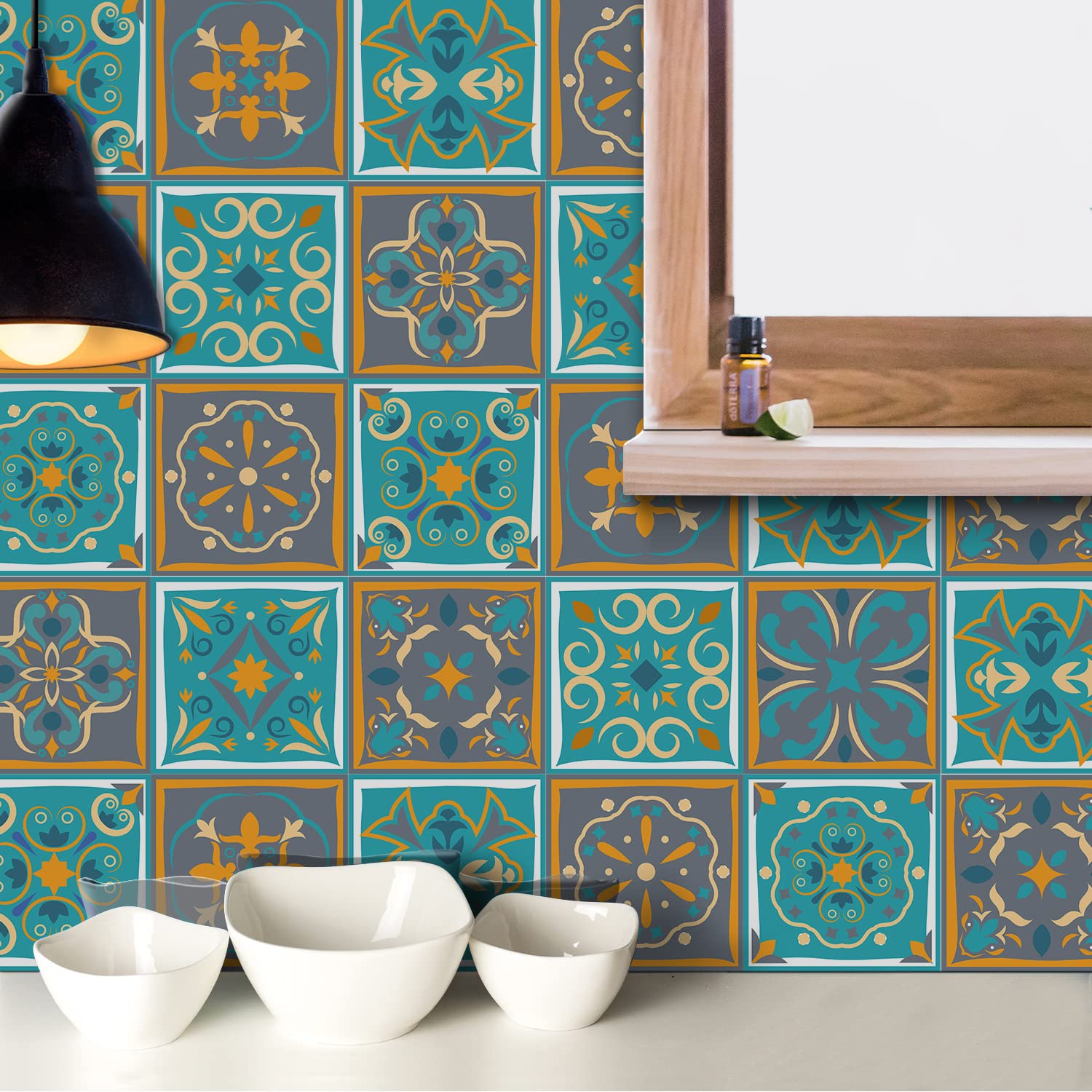 20Pcs Wall Tile Transfers Sticker for Home Decor Peel & Stick self-Adhesive splashback - Image 5