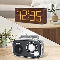 Vista 1 de DreamSky Radio AM FM + reloj despertador de madera