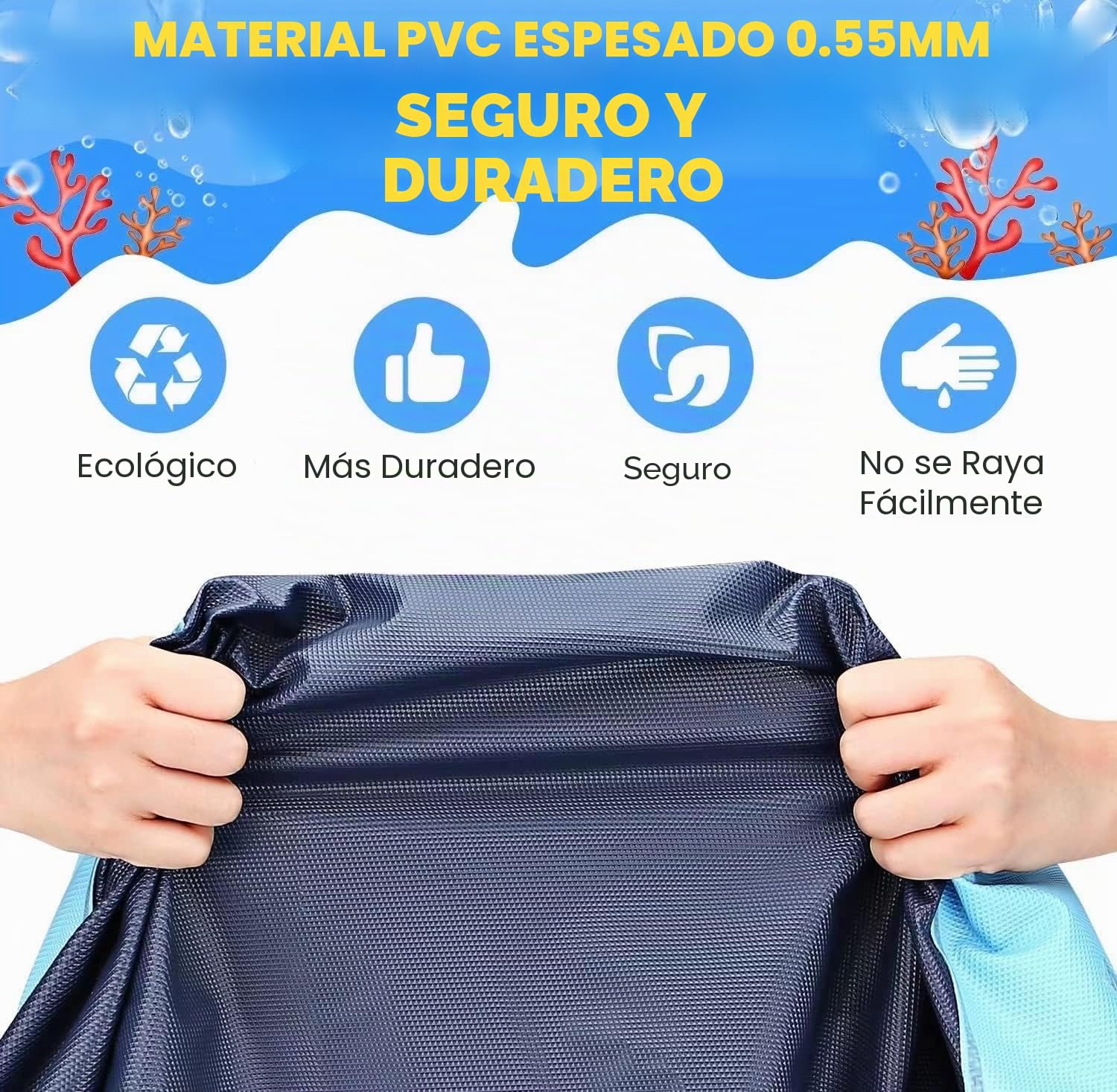 Juegos de Agua para Niños Exterior, Juegos Piscina para Niños, 170CM Splash Pad Juegos Exterior Niños Antideslizante (Azul-170cm)
