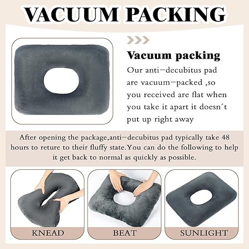 Miniatura 3 de Sintuff 2 almohadas de dona sentadas para dolor de coxis, hemorroides, úlceras de cama, embarazo, alivio del dolor, cojín de asiento anti decúbito
