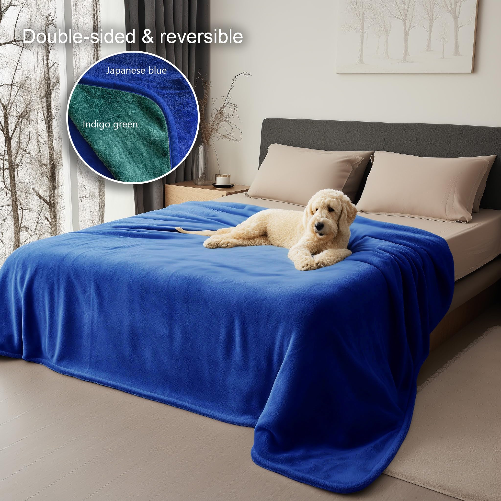 Manta Reversible Impermeable, excelente Funda Protectora a Prueba de Fugas para Proteger el colchón de la Cama, el sofá de orina y derrames de Adultos, bebés, Perros, Mascotas (Azul