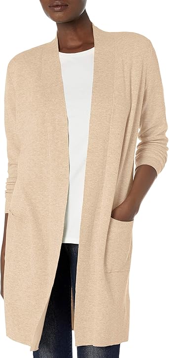 long tan cardigan sweater