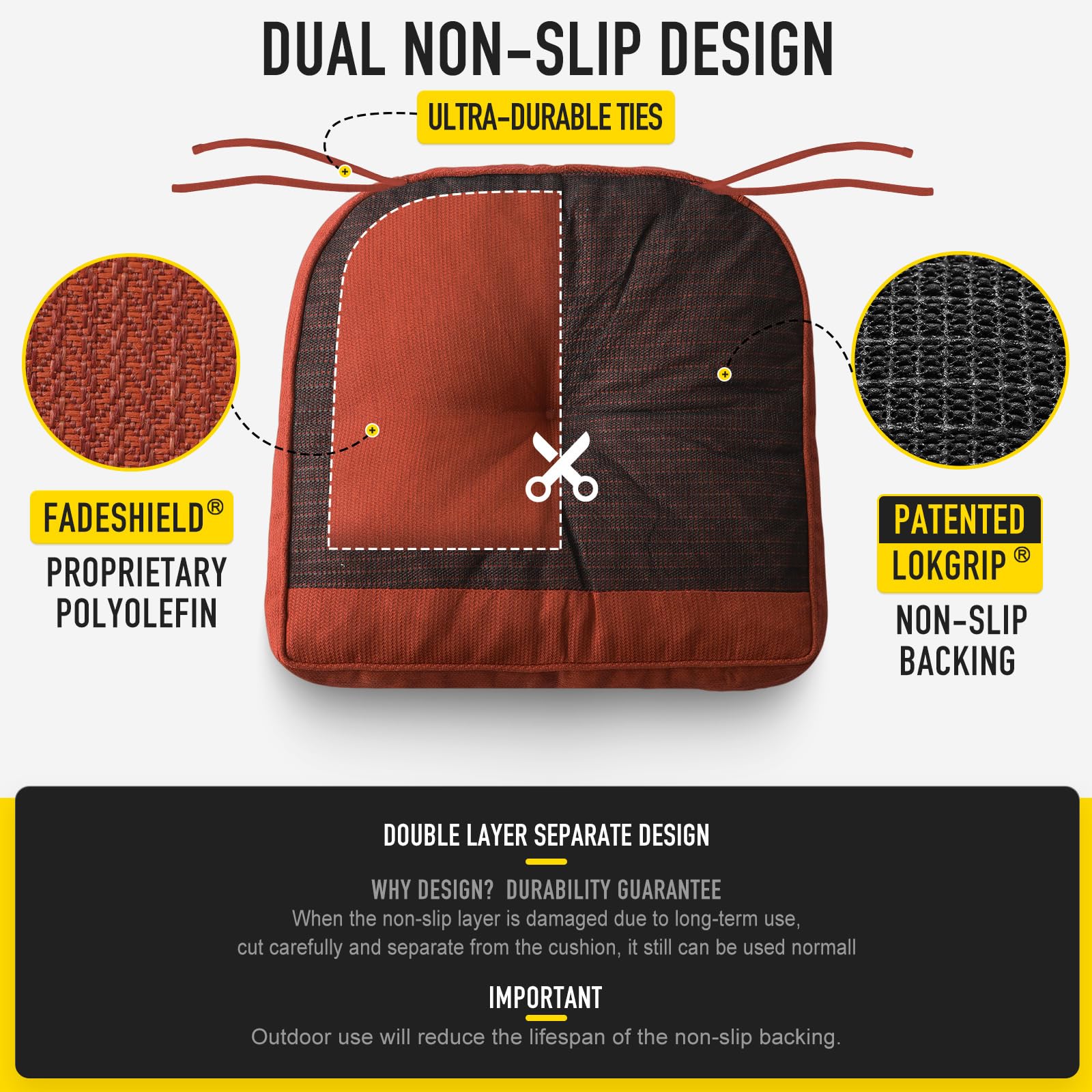 Sunrox Snapklik.com : SUNROX Memory Foam Jumbo Rocking Chair Cushions ...