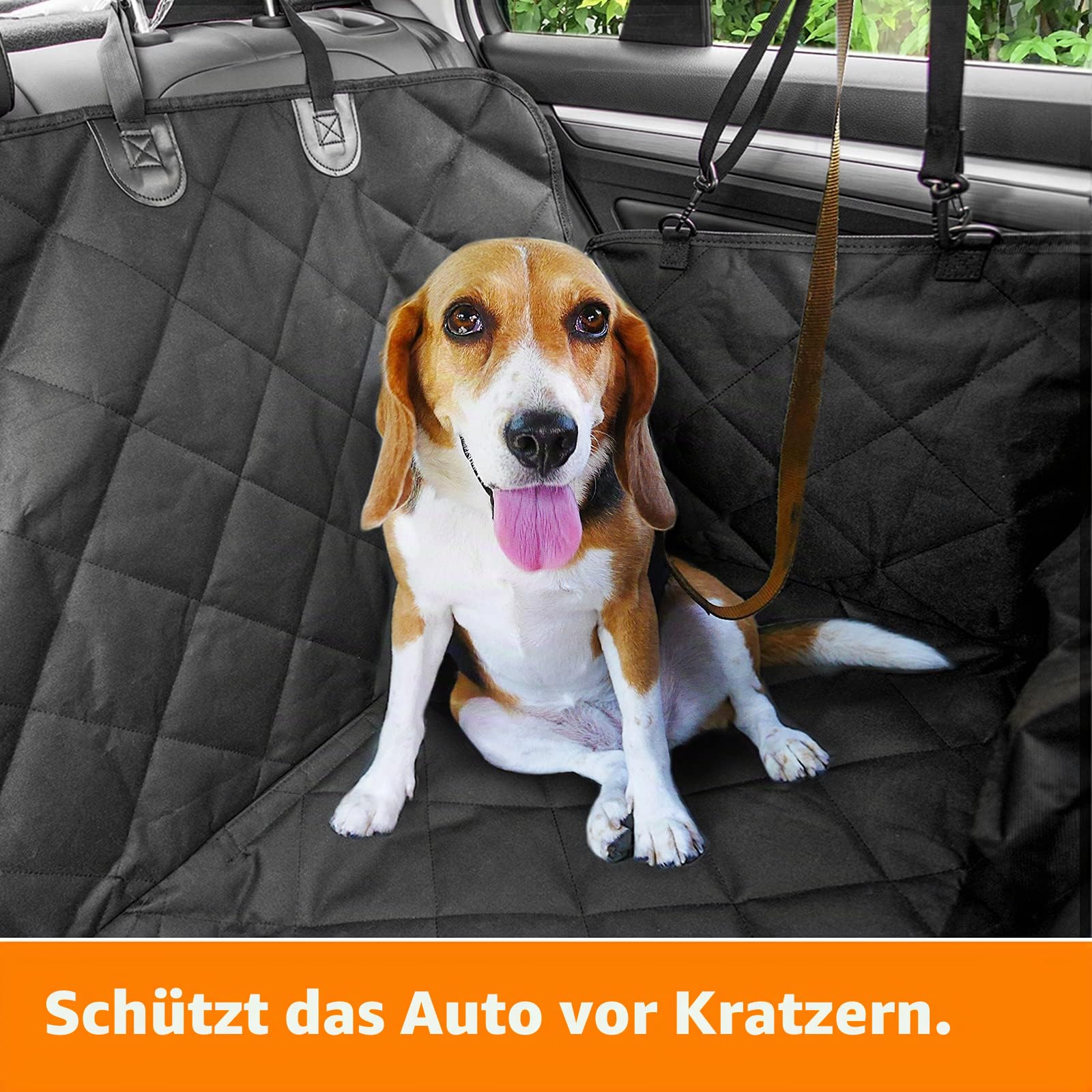 Favoto Autoschondecke für Hunde Haustier Hundedecke Auto Rückbank mit Sichtfenster Rücksitz Schutzmatte Hängematte mit Haltebändern rutschfest Wasserdicht Schwarz 137x147cm