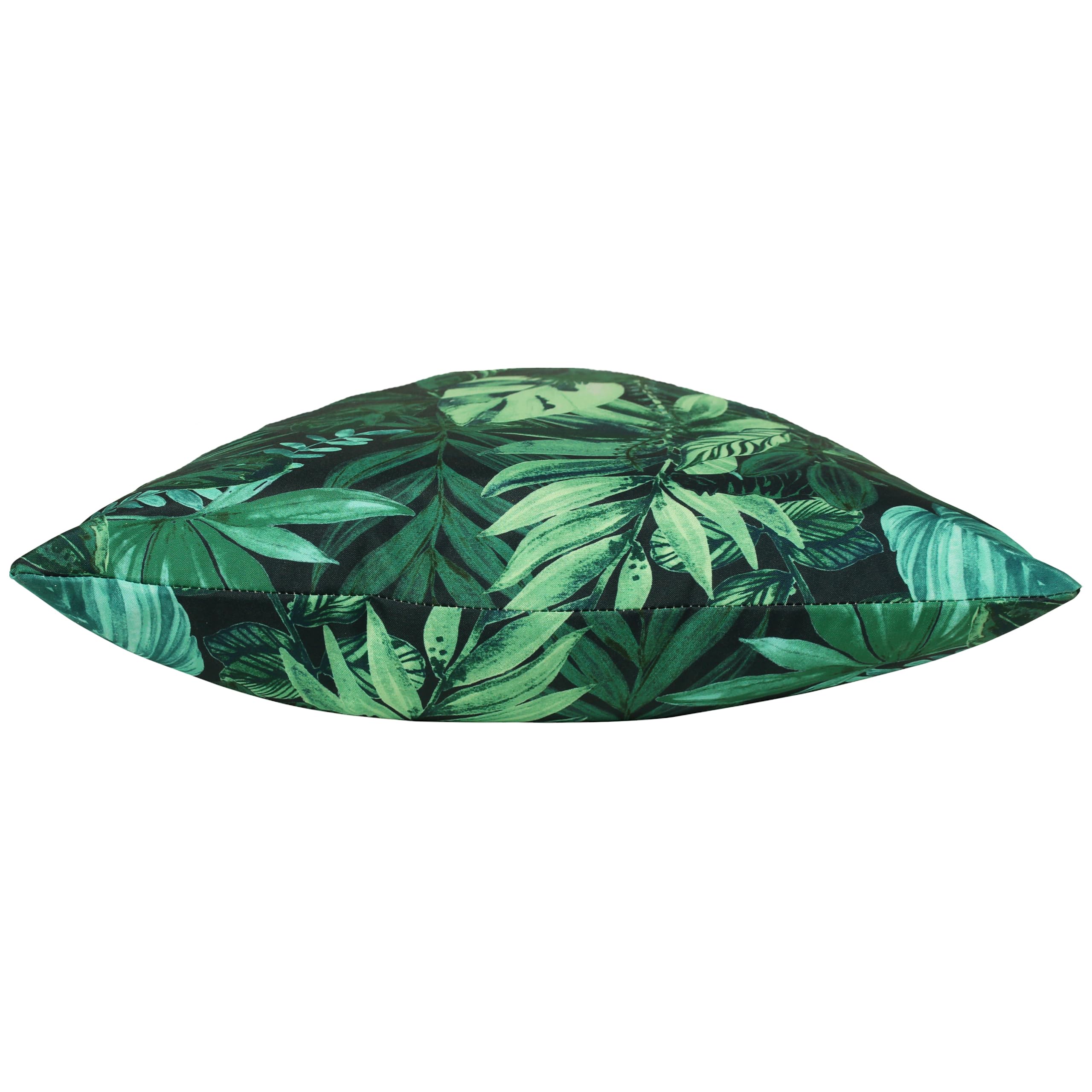 furn. Psychedelic Jungle Cushion Cover - Water Resistant Colourful Tropical Leaf Outdoor Decorative Case (Green - 43x43cm) - Image 2