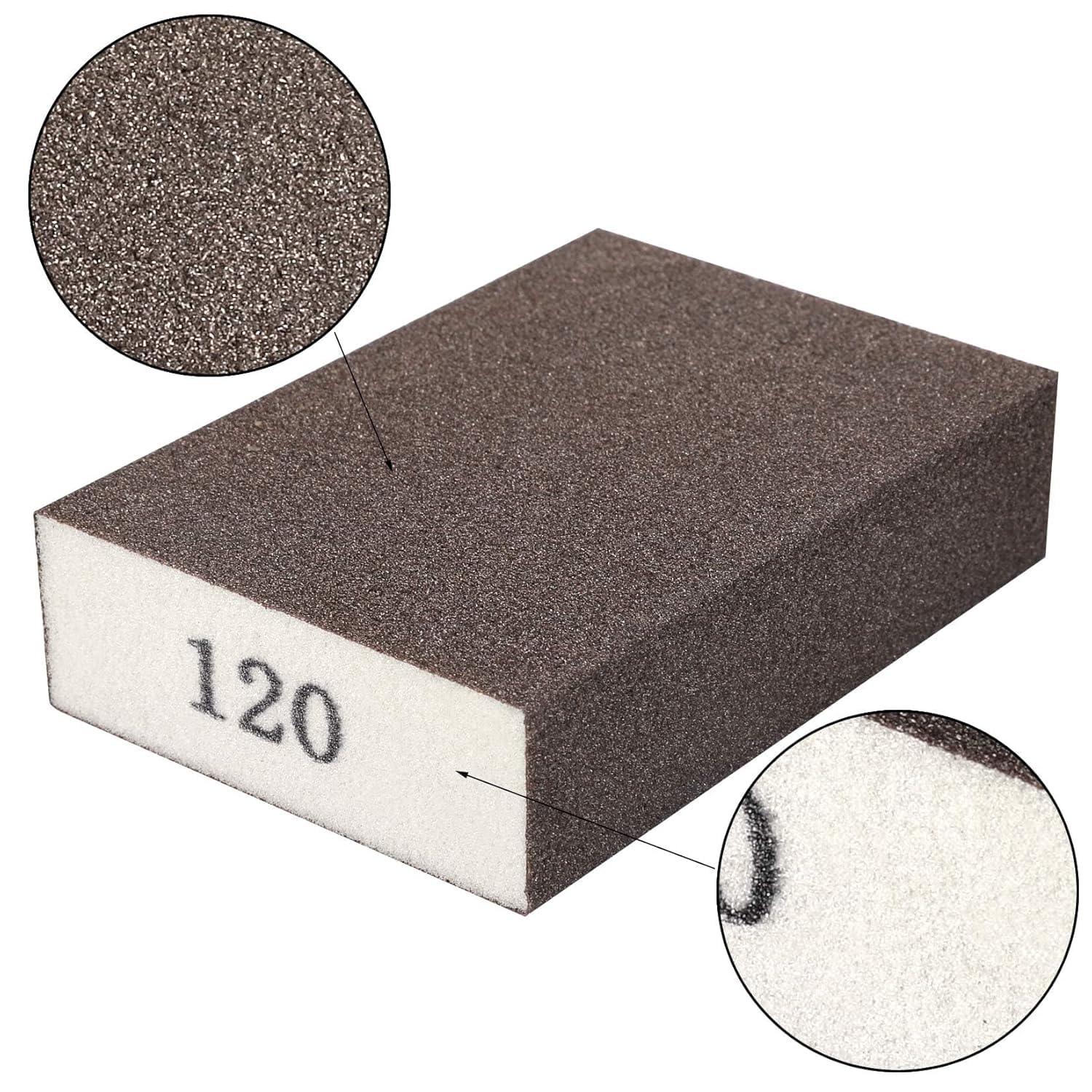 Vaghnilsh Sanding Sponge 60 80 100 120 180 220 Coarse Medium Fine Grit Sanding Block Washable and Reusable for Wood, Metal, Wall Polish (6, 120 Grit) 1