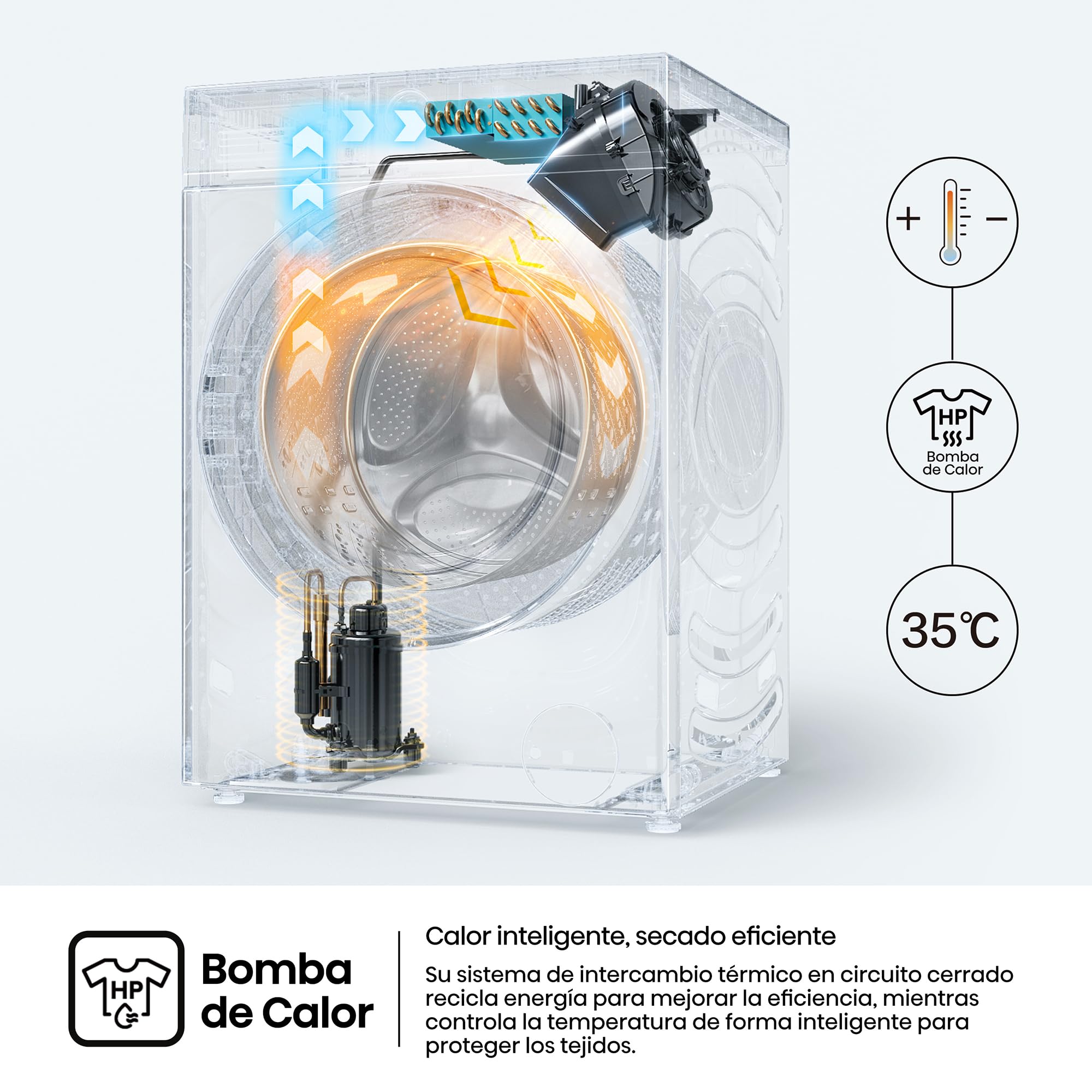 Hisense WD5I1245BBRH - Lavasecadora 12 kg/8 kg, Clase A, Fondo 60cm, 1400 rpm, Máxima Eficiencia AAAA, Bomba de Calor, Lavado y Secado Super, Filtro Optimizado, Lavado y Secado 49', iFit™, Negro