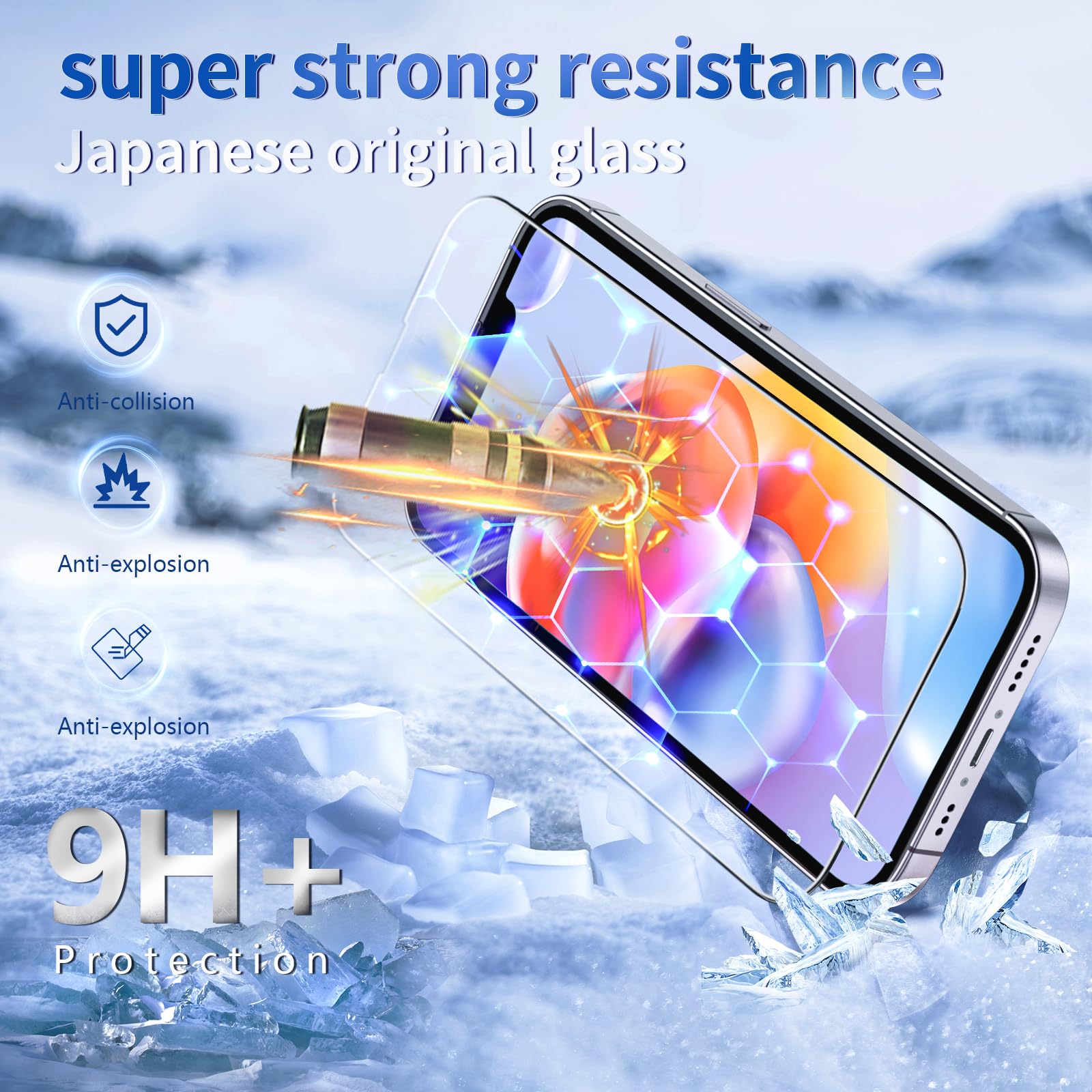 Tentoki 2 Pezzi Pellicola per iPhone 13 / 13Pro / 14 (6,1 Pollici),Anti-luce-blu Vetro Temperato [Protezione degli occhi] Copertura completa 2.5D Pellicola,Anti Graffio,Durezza 9H vetrino