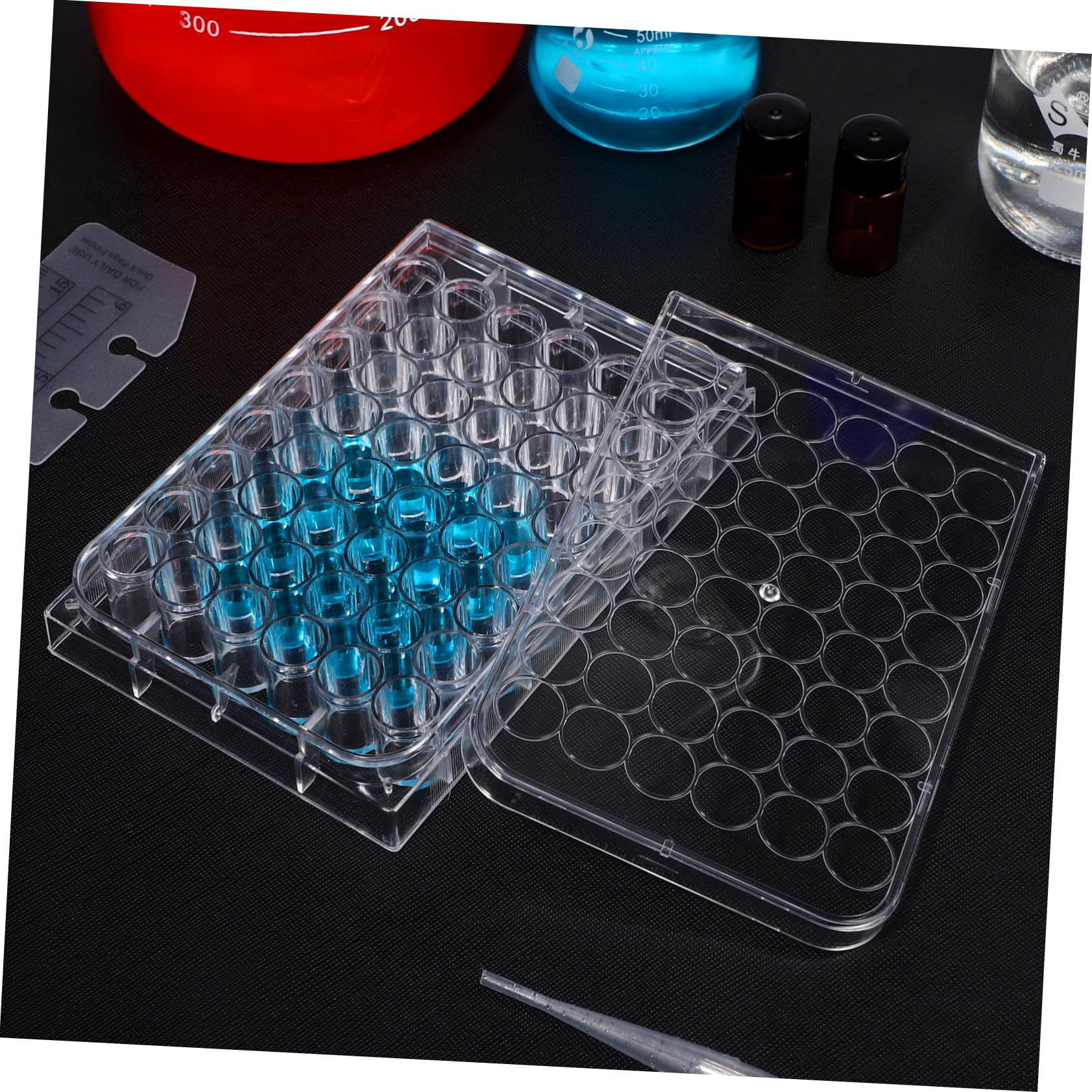 ULTECHNOVO 10piezas Placa De Cultivo Celular De Pocillos De Virgen Para Experimentos De Laboratorio Tapa Estable y Diseño Anticontaminación