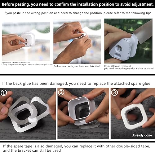 Miniatura 5 de (Paquete de 2) Soporte de ventana para Blink Mini, a través de la ventana, uso de la cámara Blink Mini, sin necesidad de correr el cableado al aire