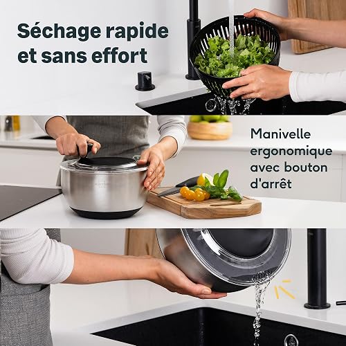 SILBERTHAL Essoreuse à Salade Inox 4,5L avec Couvercle - 2