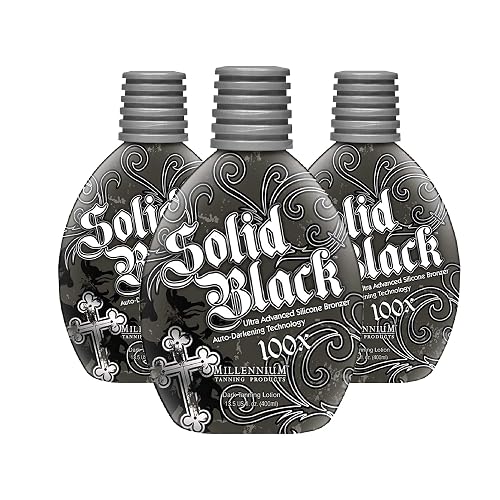 Millennium Tanning Solid Black 100X Indoor Tanning Lotion 13.5 oz, 3-Pack