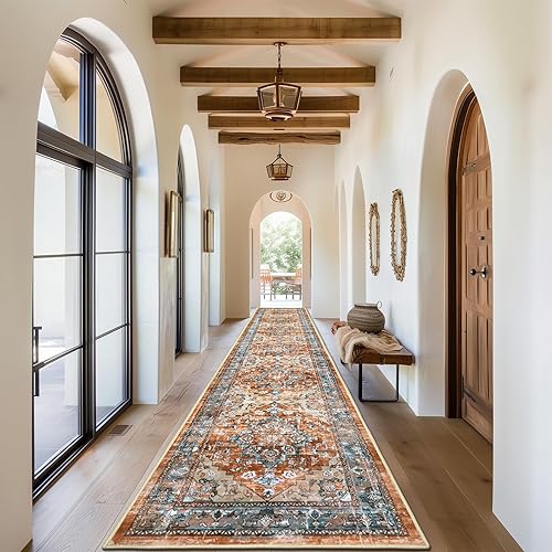 Miniatura 20 de Bsmathom Alfombra de Pasillo para Pasillos Antideslizante Lavable Boho 2x6 Alfombras de Pasillo Pelo Bajo Alfombras Vintage para Entrada, Cocina,