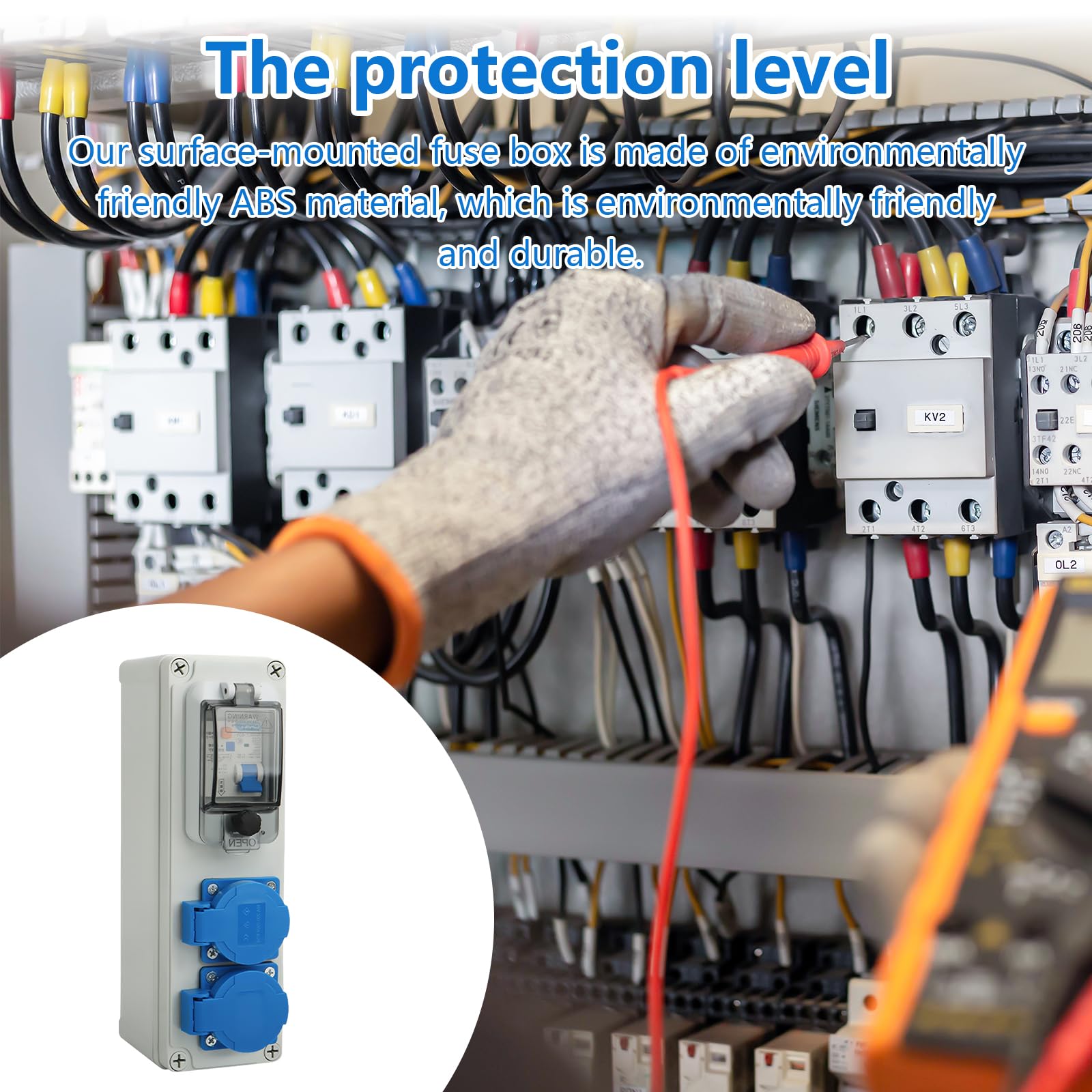 Distribuidor de Pared Interruptor 16A, Enchufe Estanco Exterior 250V 2P Caja Cuadro Electrico con Interruptor fi IP54 Distribuidor de Energía Impermeable Enchufe para Interiores y Exteriores